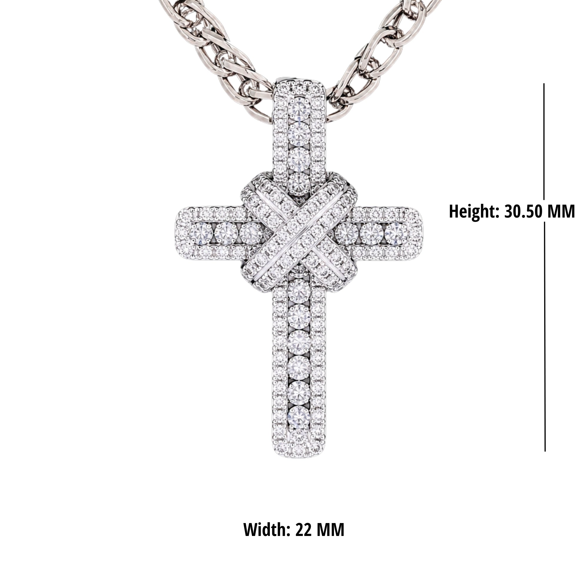 Round Lab Grown Diamond Cross Hip Hop Pendant Moissanite Alternative Included