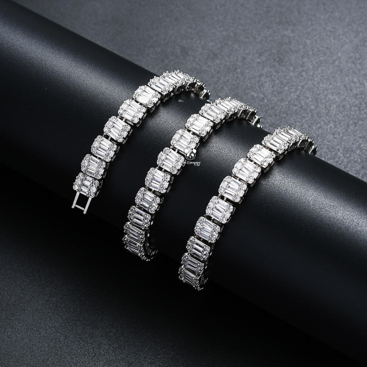 9MM Baguette & Round Moissanite Necklace & Bracelet Set | 925 Sterling Silver