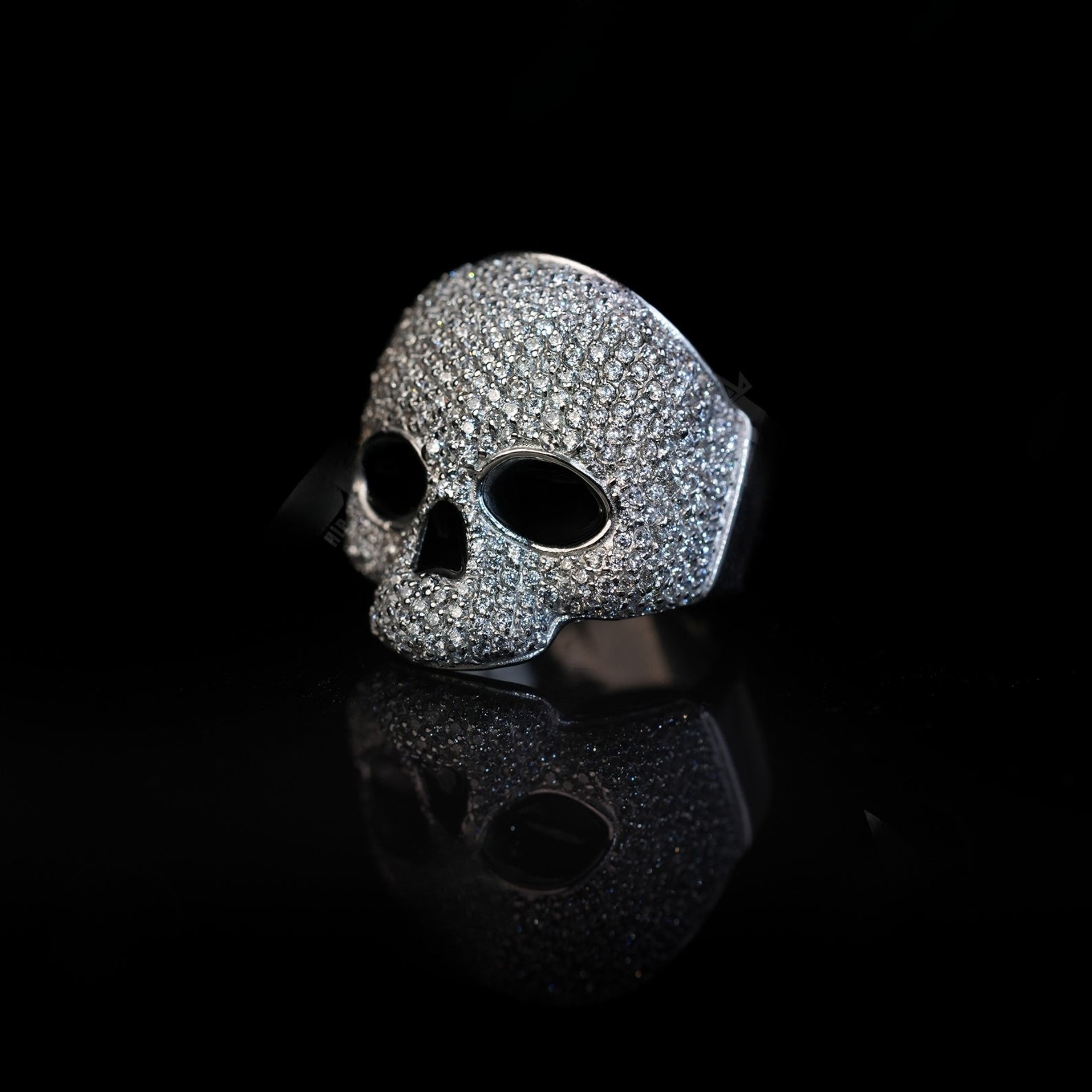 Iced Out Moissanite Skull Ring – 925 Sterling Silver Hip Hop Ring  For Men