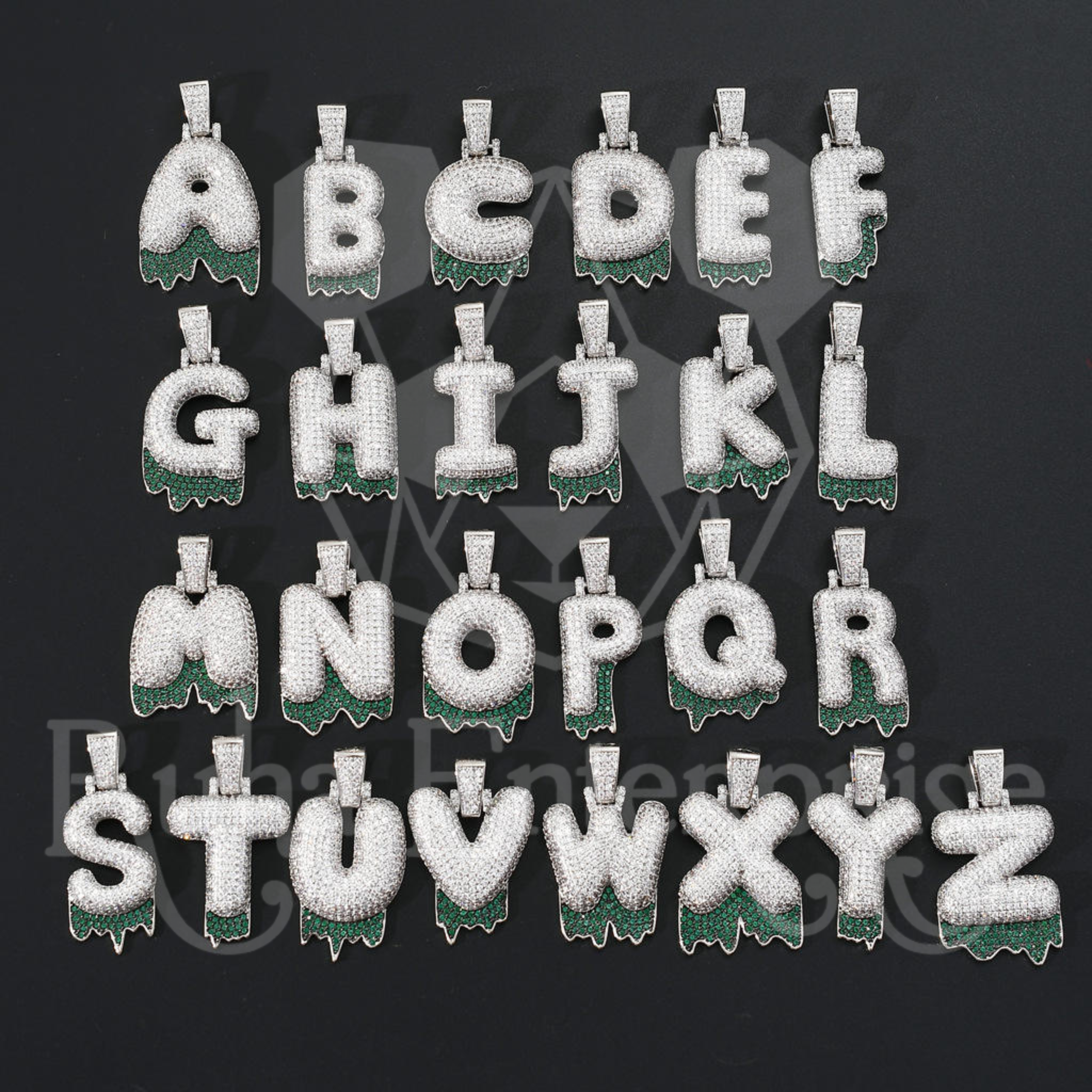 A to Z Moissanite Drip Letter Pendant | Iced Out Hip Hop Jewelry