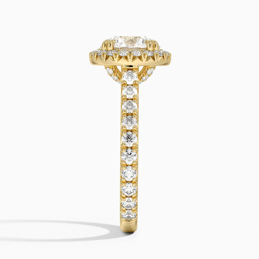 Radiant Halo Engagement Ring | Round Lab Grown Diamond | 925 Sterling Silver