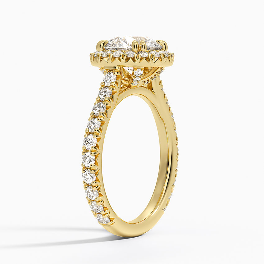 Radiant Halo Engagement Ring | Round Lab Grown Diamond | 925 Sterling Silver