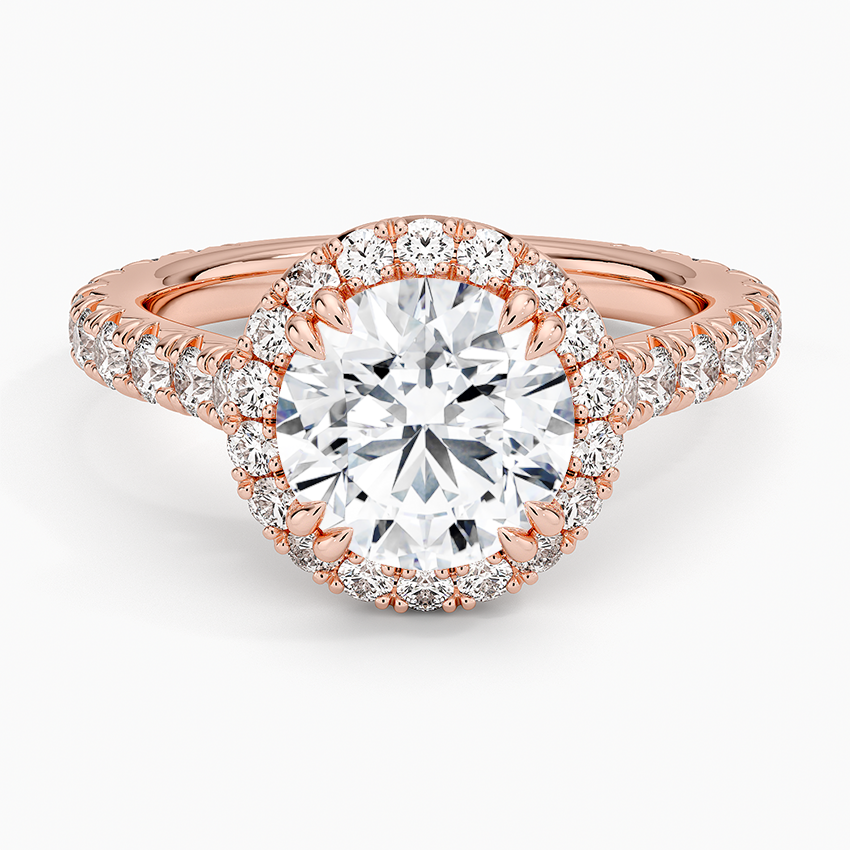 Radiant Halo Engagement Ring | Round Lab Grown Diamond | 925 Sterling Silver
