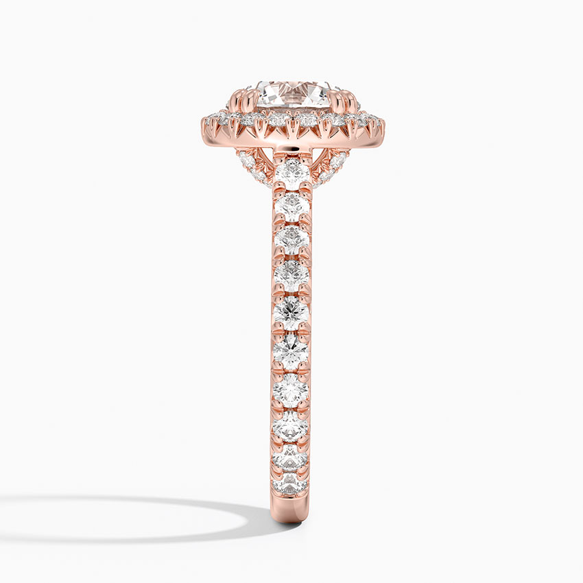 Radiant Halo Engagement Ring | Round Lab Grown Diamond | 925 Sterling Silver