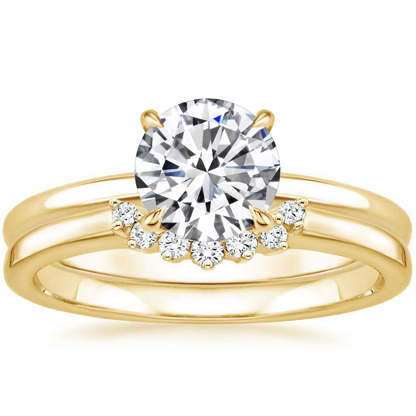 Classic Round Solitaire Bridal Ring Set | Moissanite | 925 Sterling Silver