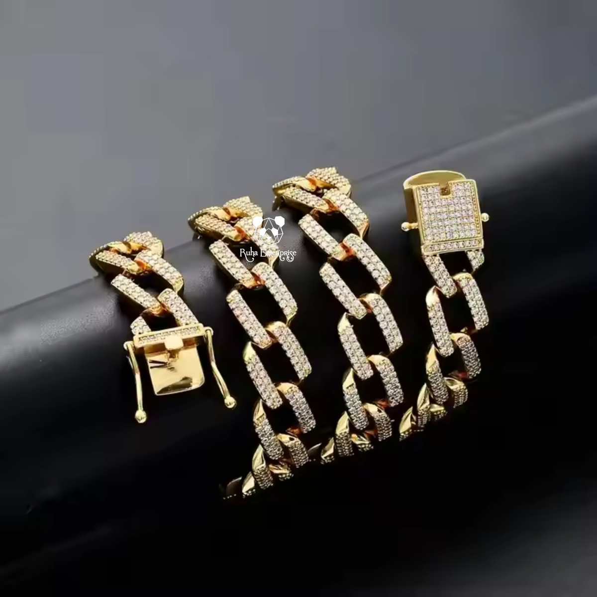 14 MM Moissanite Iced Out Paperclip Link Chain Necklace - 925 Sterling Silver Hip Hop Jewelry