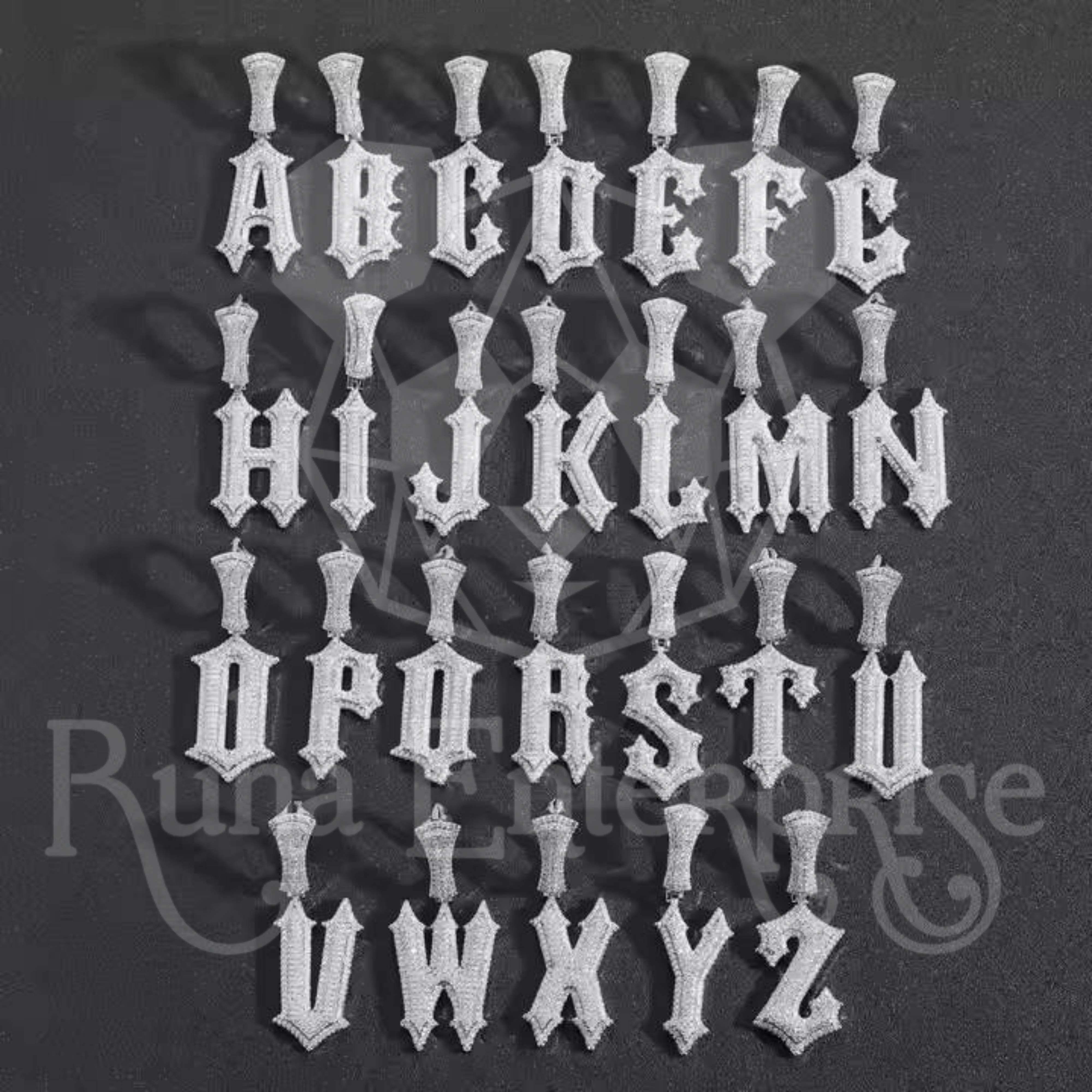 Moissanite Alphabet Letter Pendant | Pavé Initial Necklace | Hip Hop Jewelry