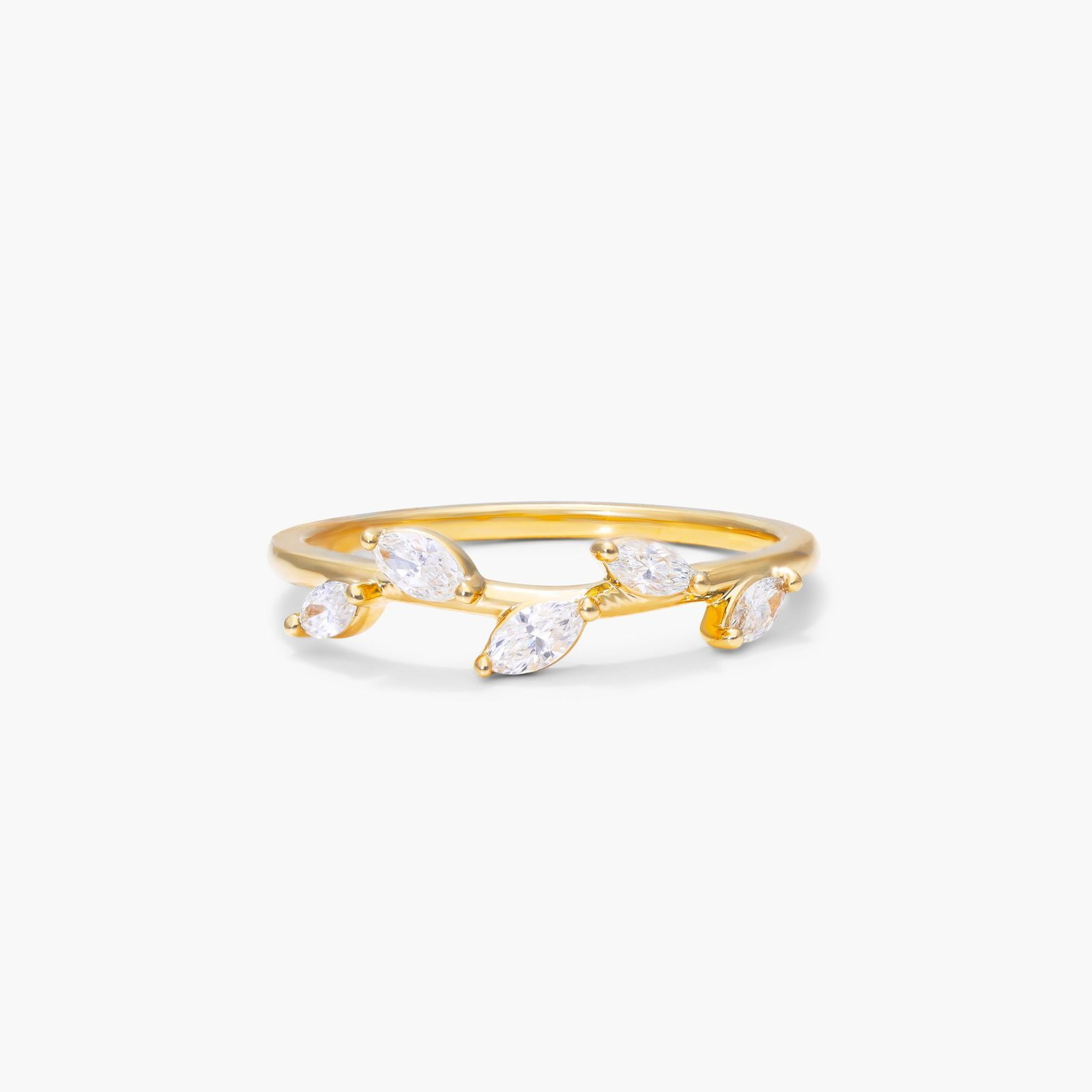 Marquise Leaf Ring Lab Grown Diamond 925 Sterling Silver