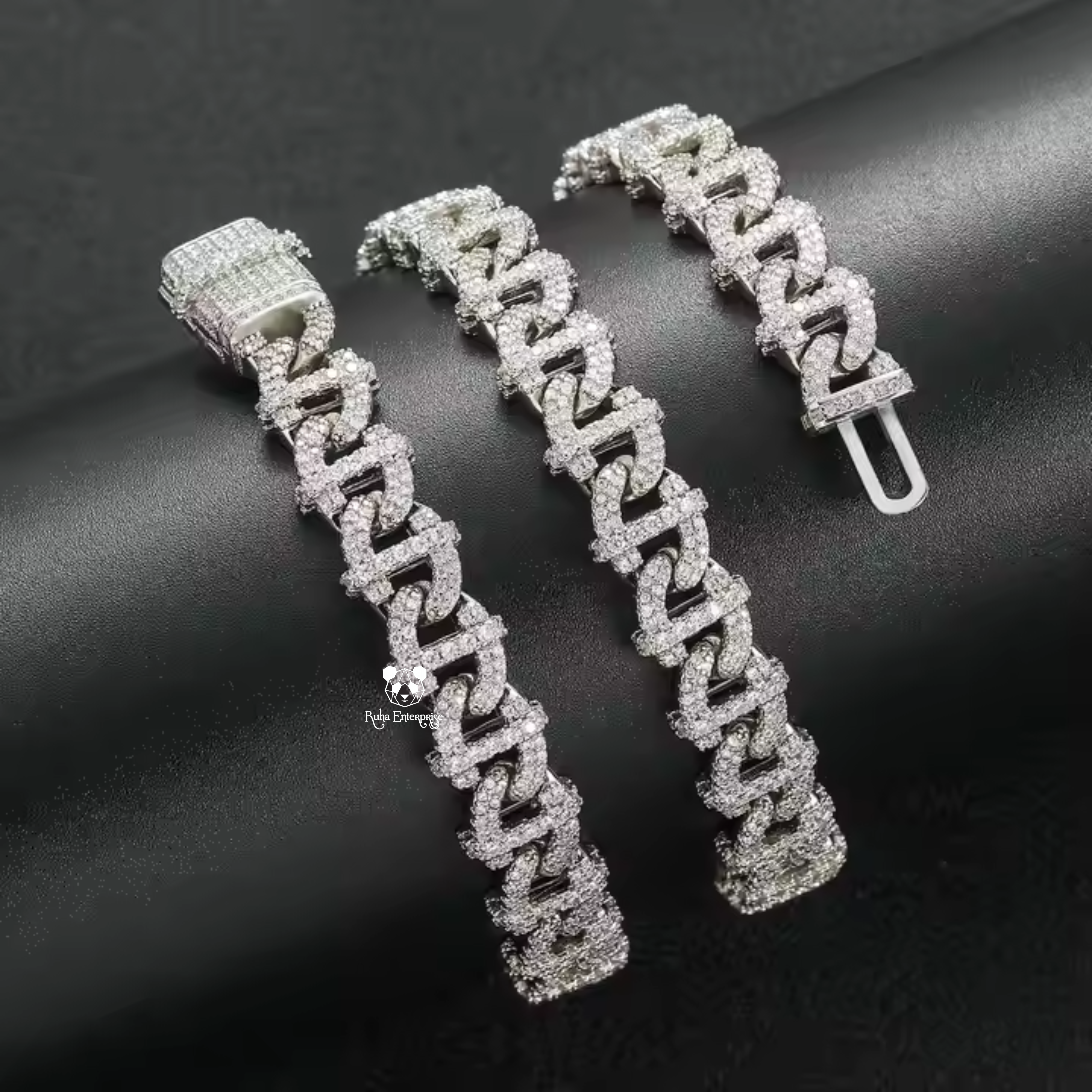 10MM Moissanite Infinity Link Hip Hop Chain | 925 Sterling Silver