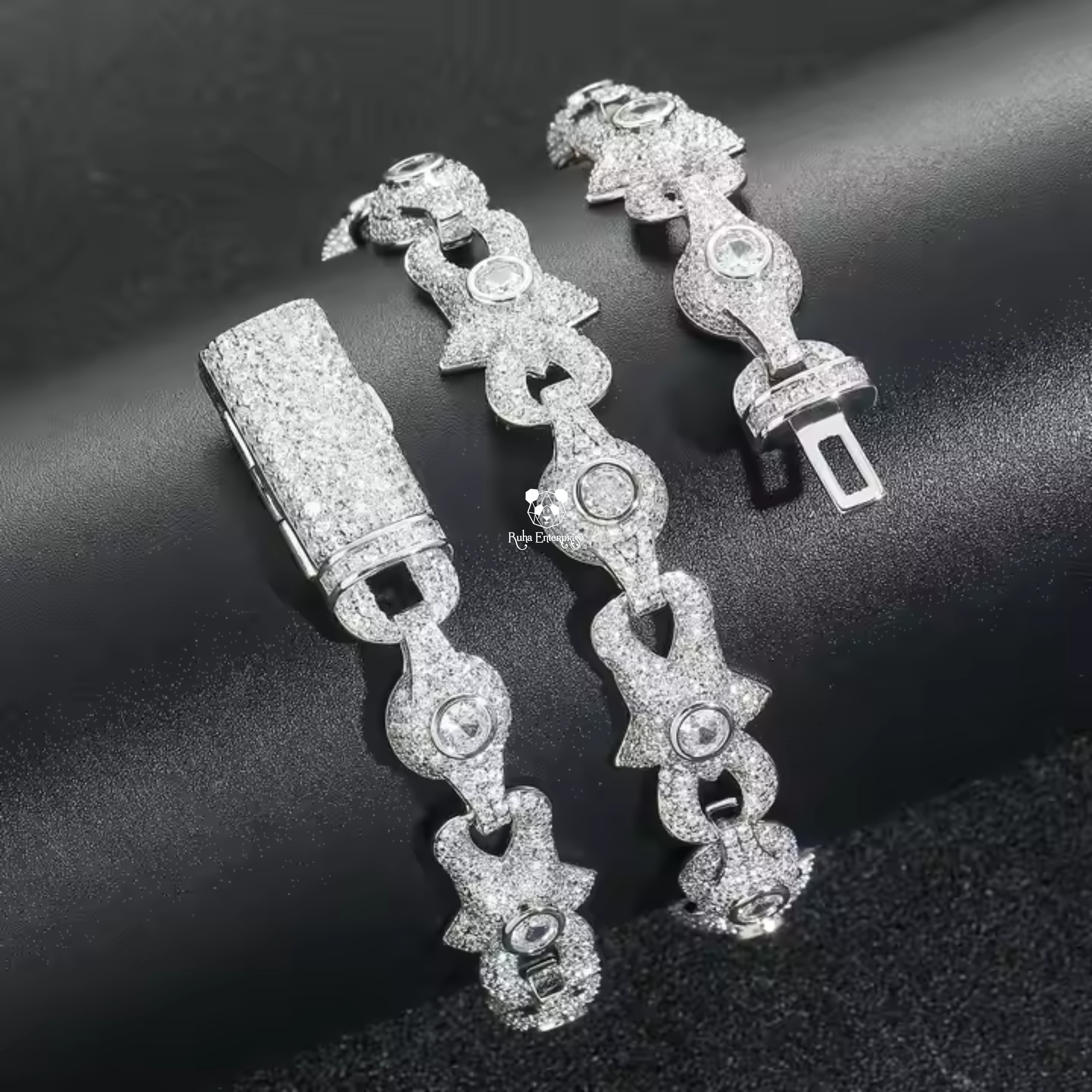 10MM Moissanite Star Link Chain | 925 Sterling Silver Hip Hop Jewelry