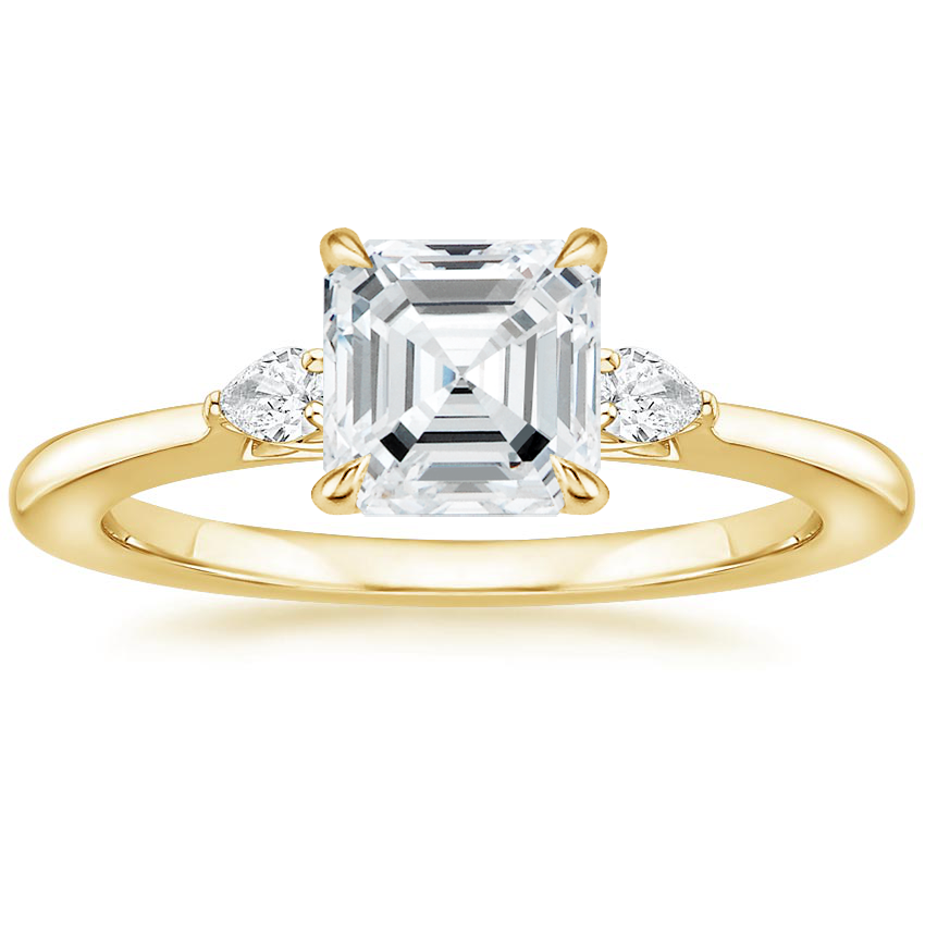 Classic Asscher Cut Three Stone Bridal Ring Set | Moissanite | 925 Sterling Silver