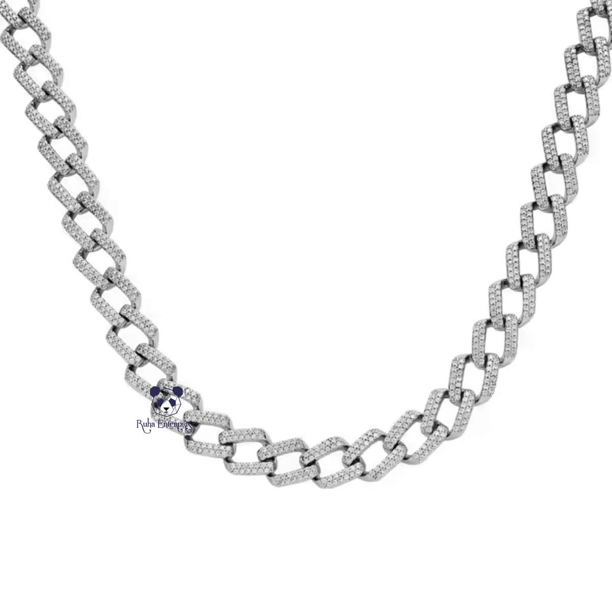14 MM Moissanite Iced Out Paperclip Link Chain Necklace - 925 Sterling Silver Hip Hop Jewelry