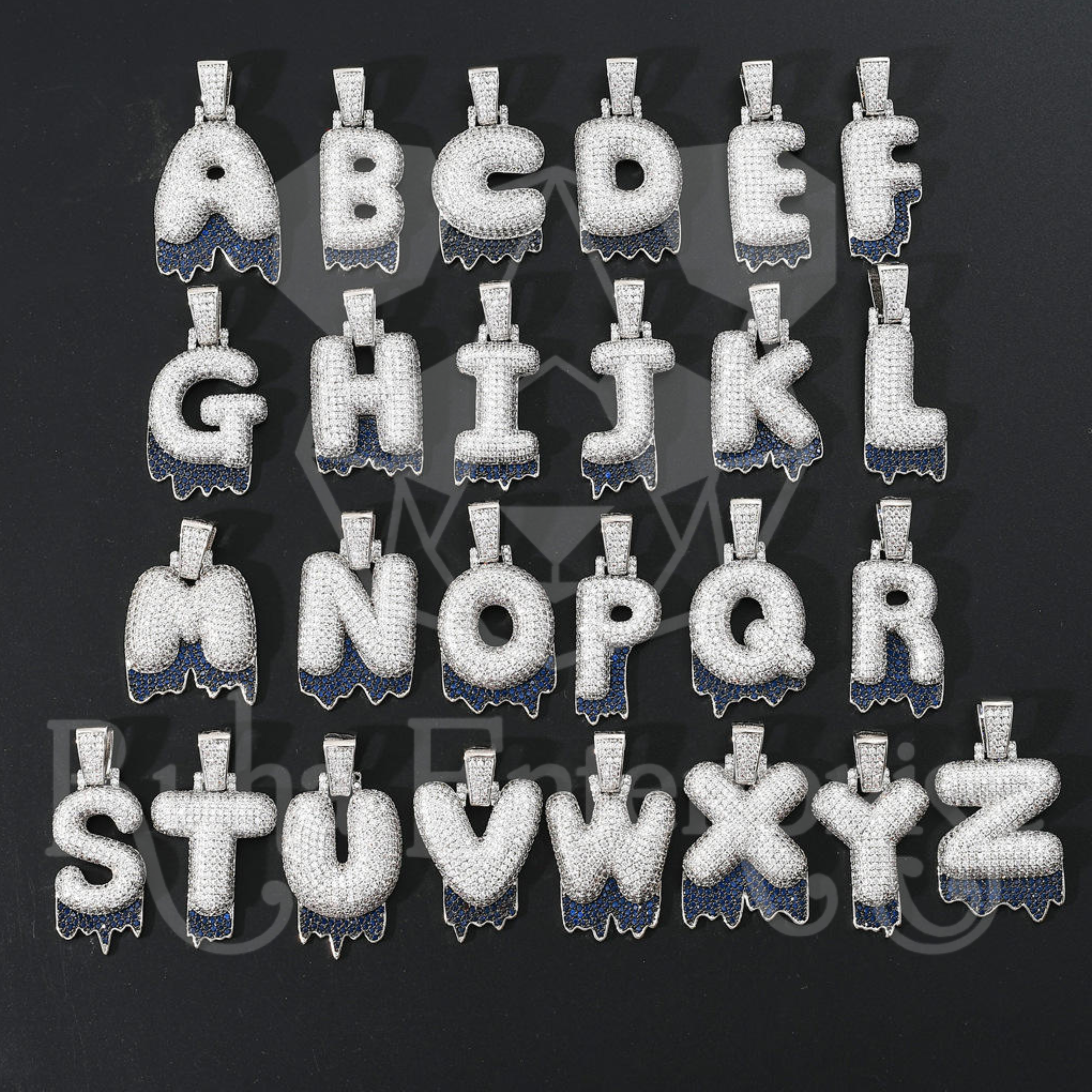 A to Z Moissanite Drip Letter Pendant | Iced Out Hip Hop Jewelry