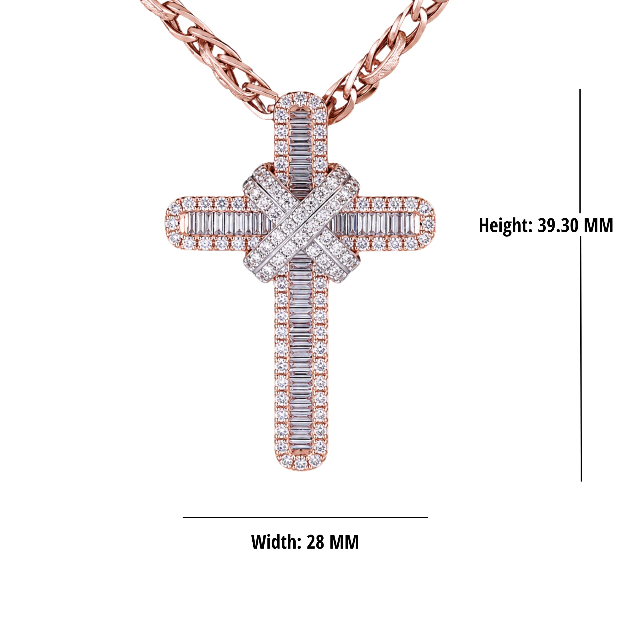 Modern Iced Knot Cross Pendant 925 Sterling Silver Moissanite Pendant