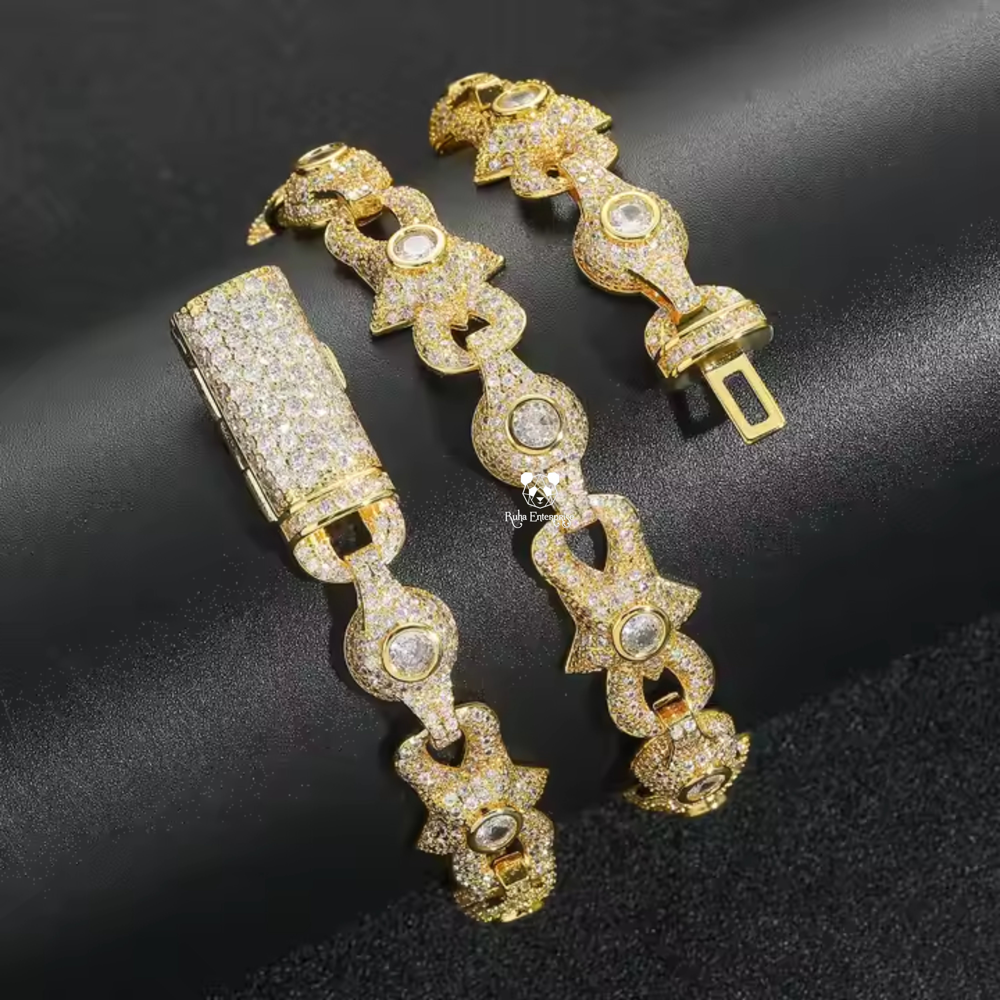 10MM Moissanite Star Link Chain | 925 Sterling Silver Hip Hop Jewelry
