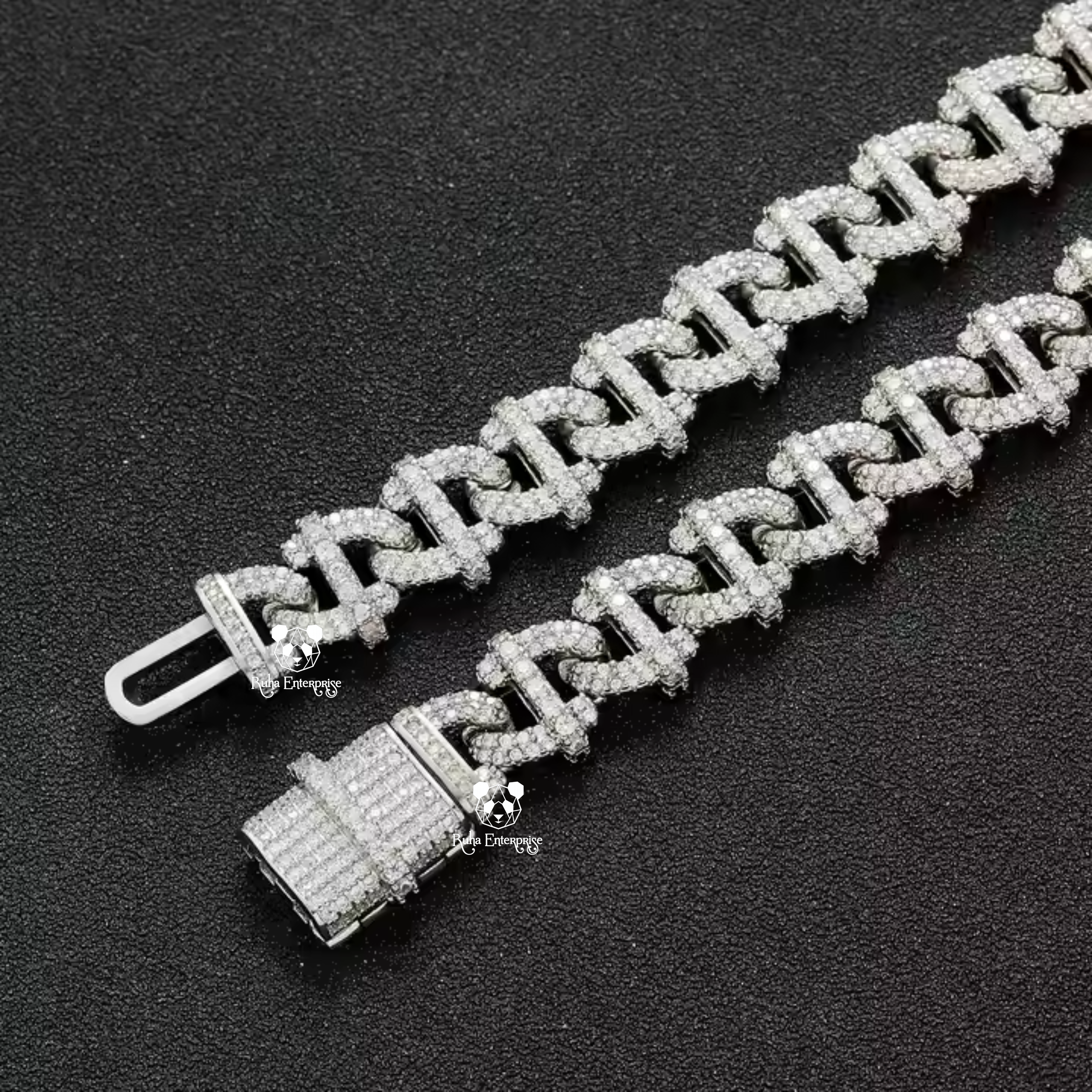 10MM Moissanite Infinity Link Hip Hop Chain | 925 Sterling Silver