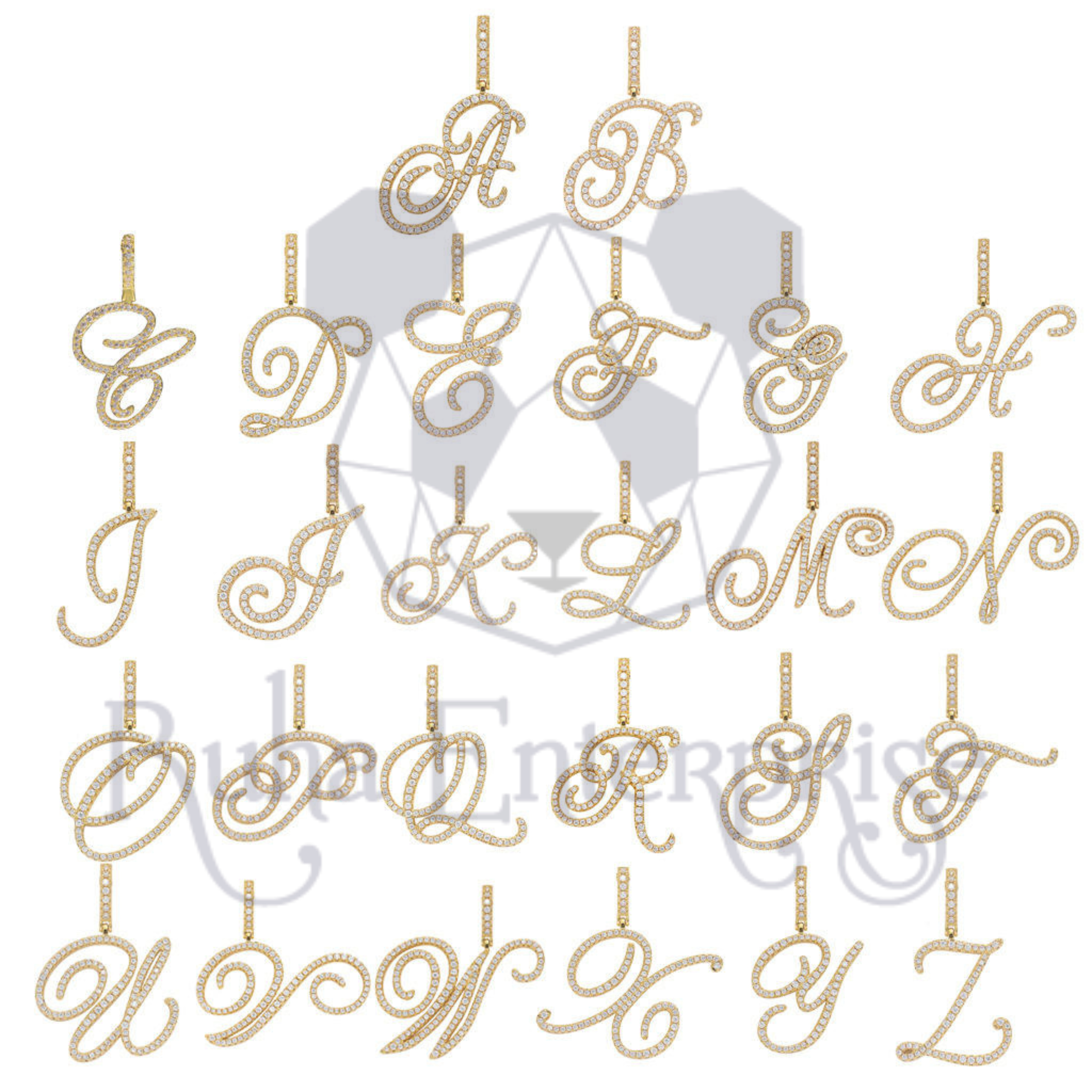 Custom A to Z Moissanite Script Initial Pendant | Luxury Letter Jewelry