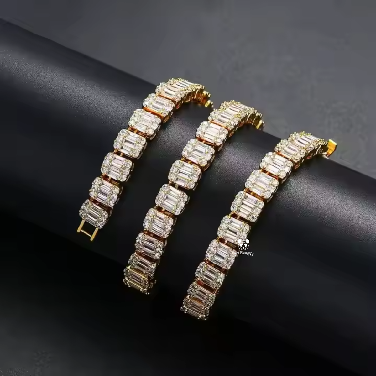 9MM Baguette & Round Moissanite Necklace & Bracelet Set | 925 Sterling Silver