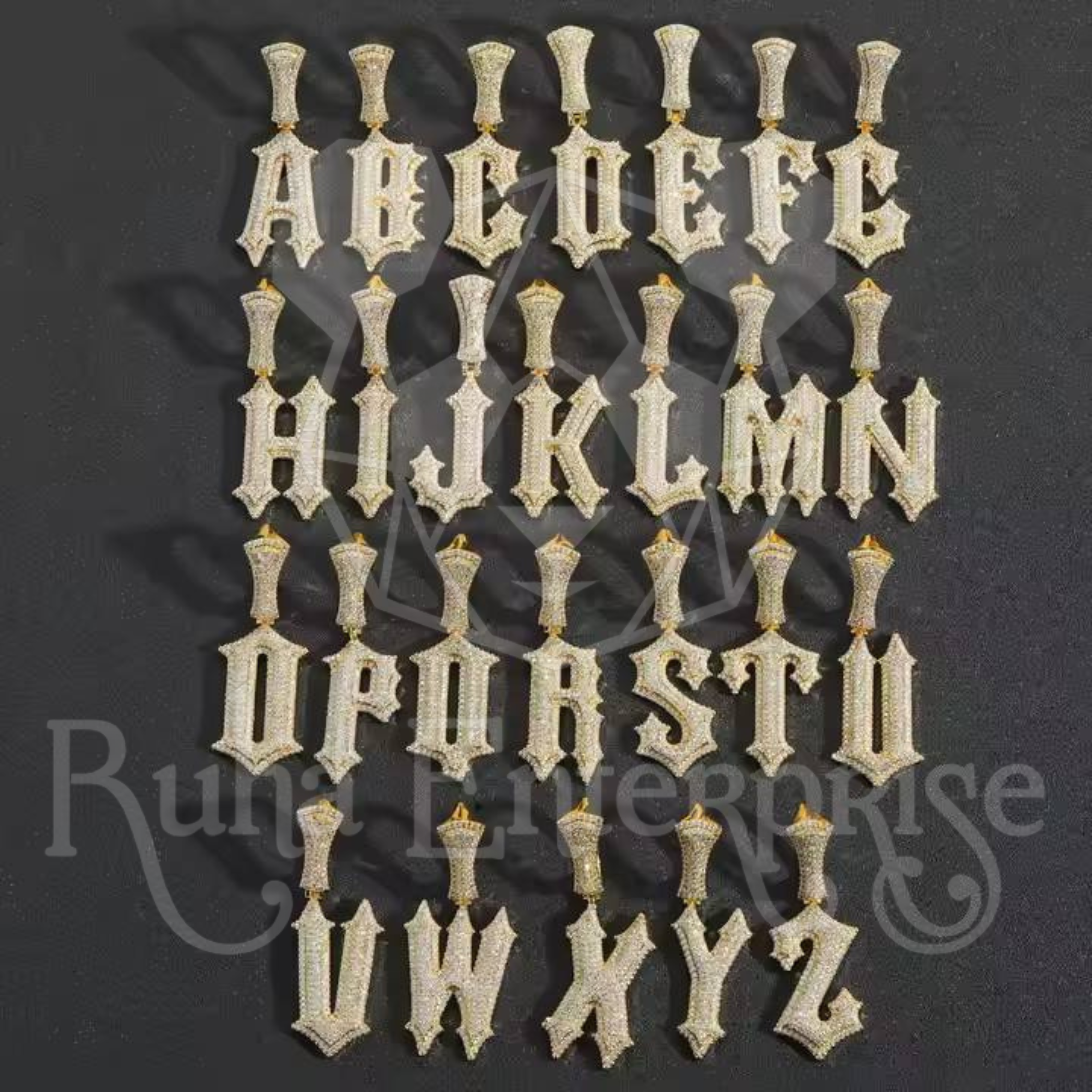 Moissanite Alphabet Letter Pendant | Pavé Initial Necklace | Hip Hop Jewelry
