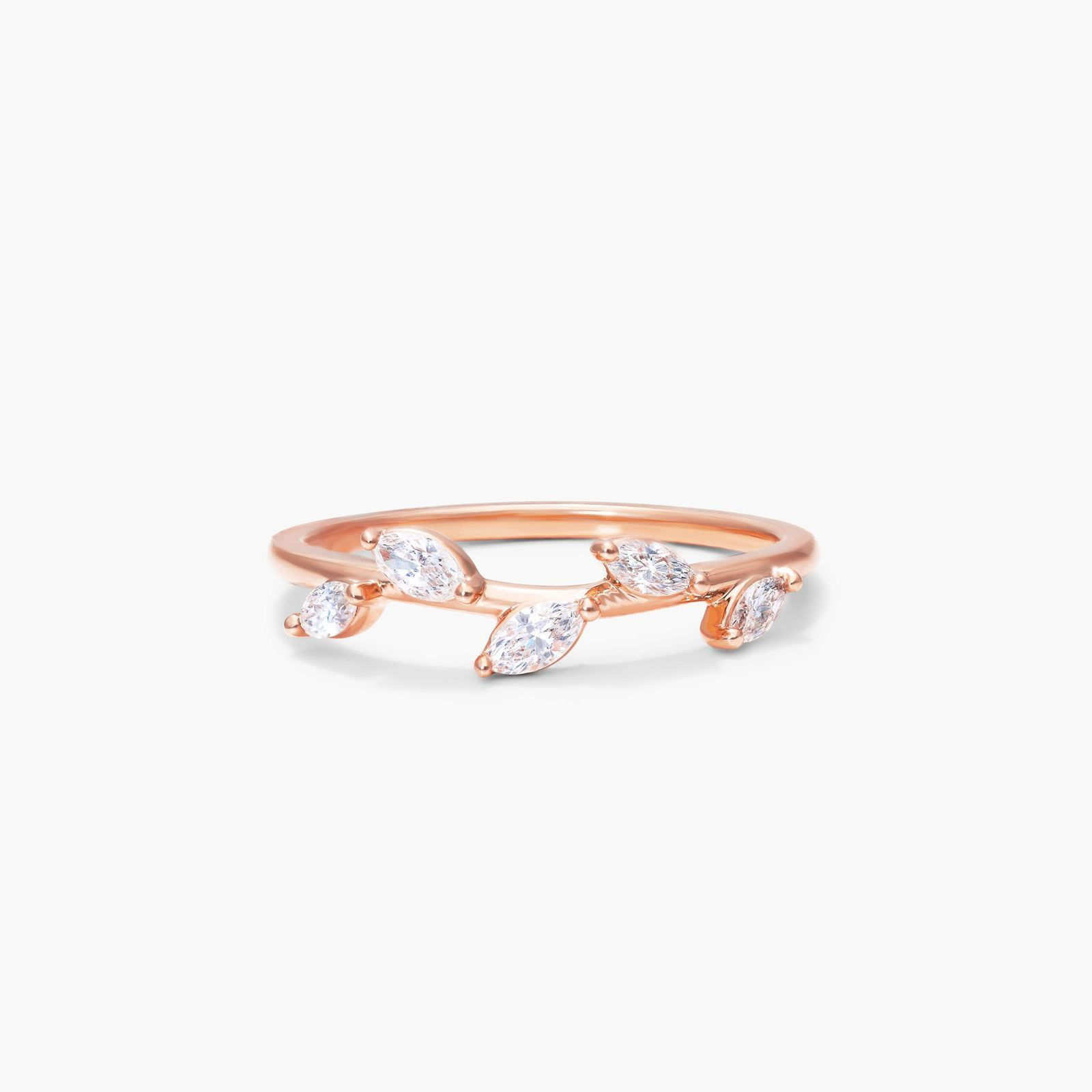 Marquise Leaf Ring Lab Grown Diamond 925 Sterling Silver