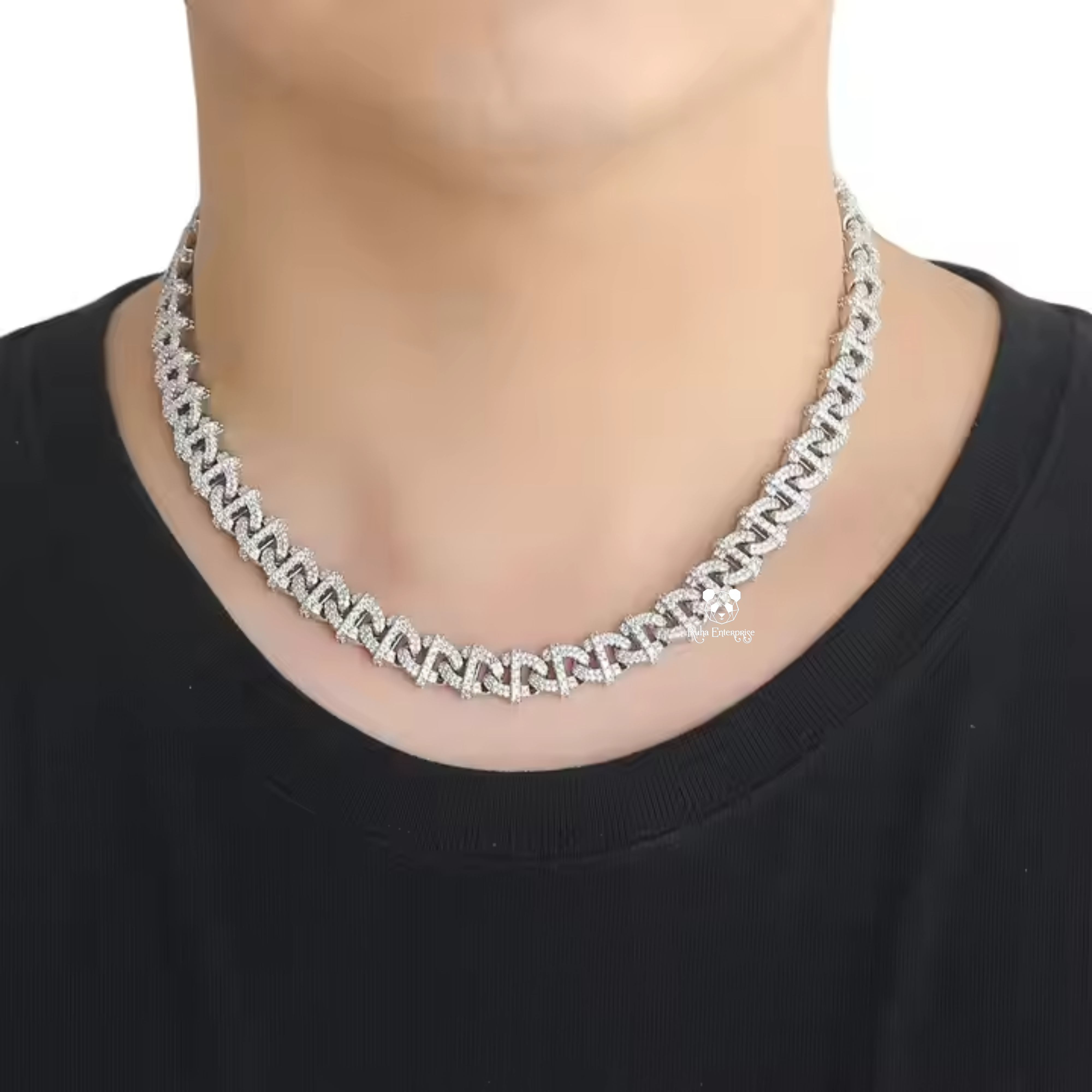 10MM Moissanite Infinity Link Hip Hop Chain | 925 Sterling Silver