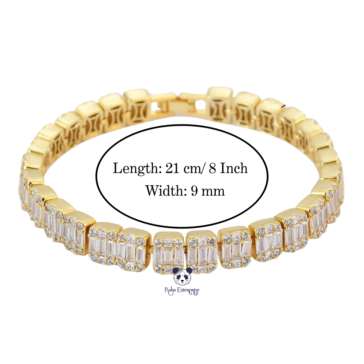 9MM Baguette & Round Moissanite Necklace & Bracelet Set | 925 Sterling Silver