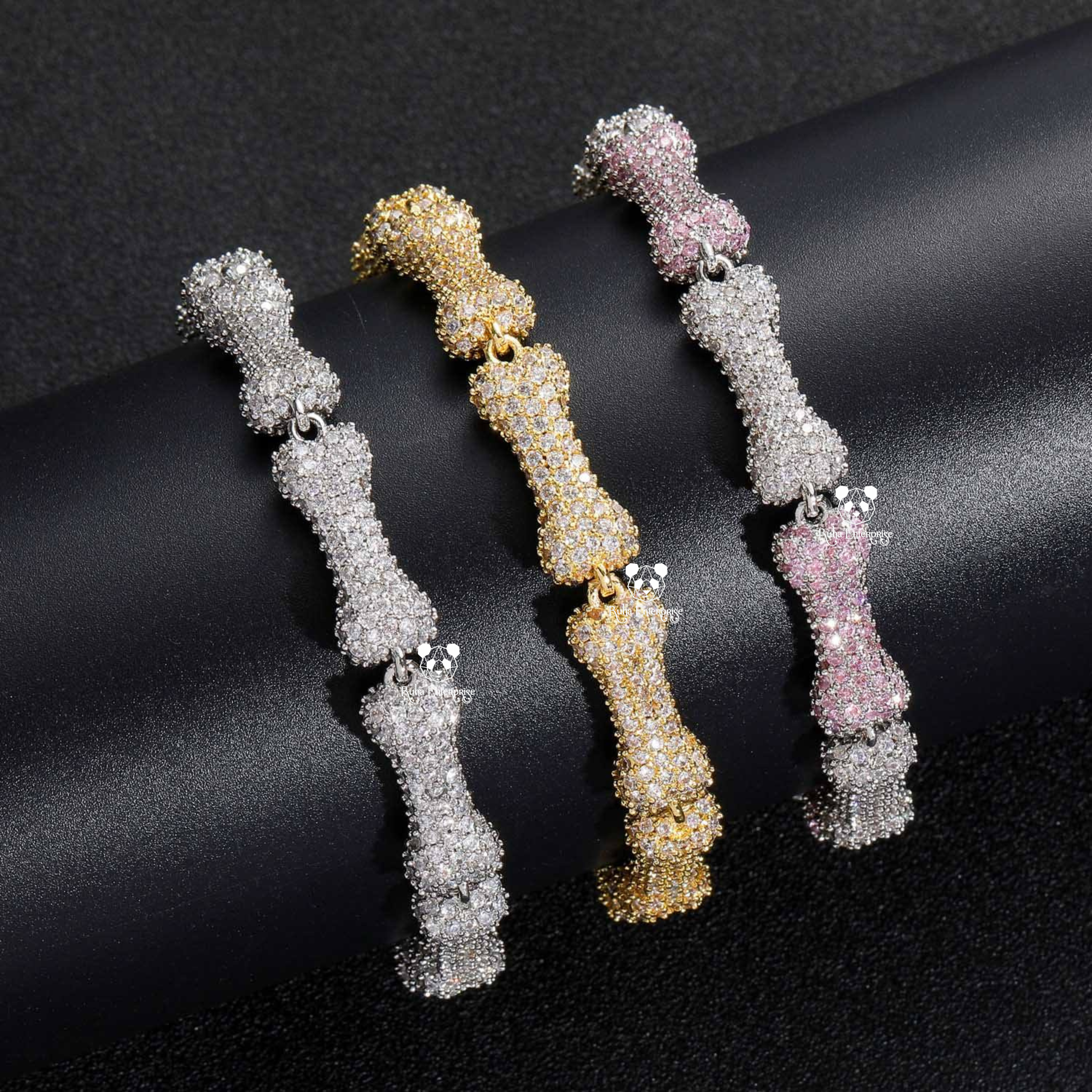 10MM Moissanite Bone Link Chain | 925 Sterling Silver Hip Hop Jewelry
