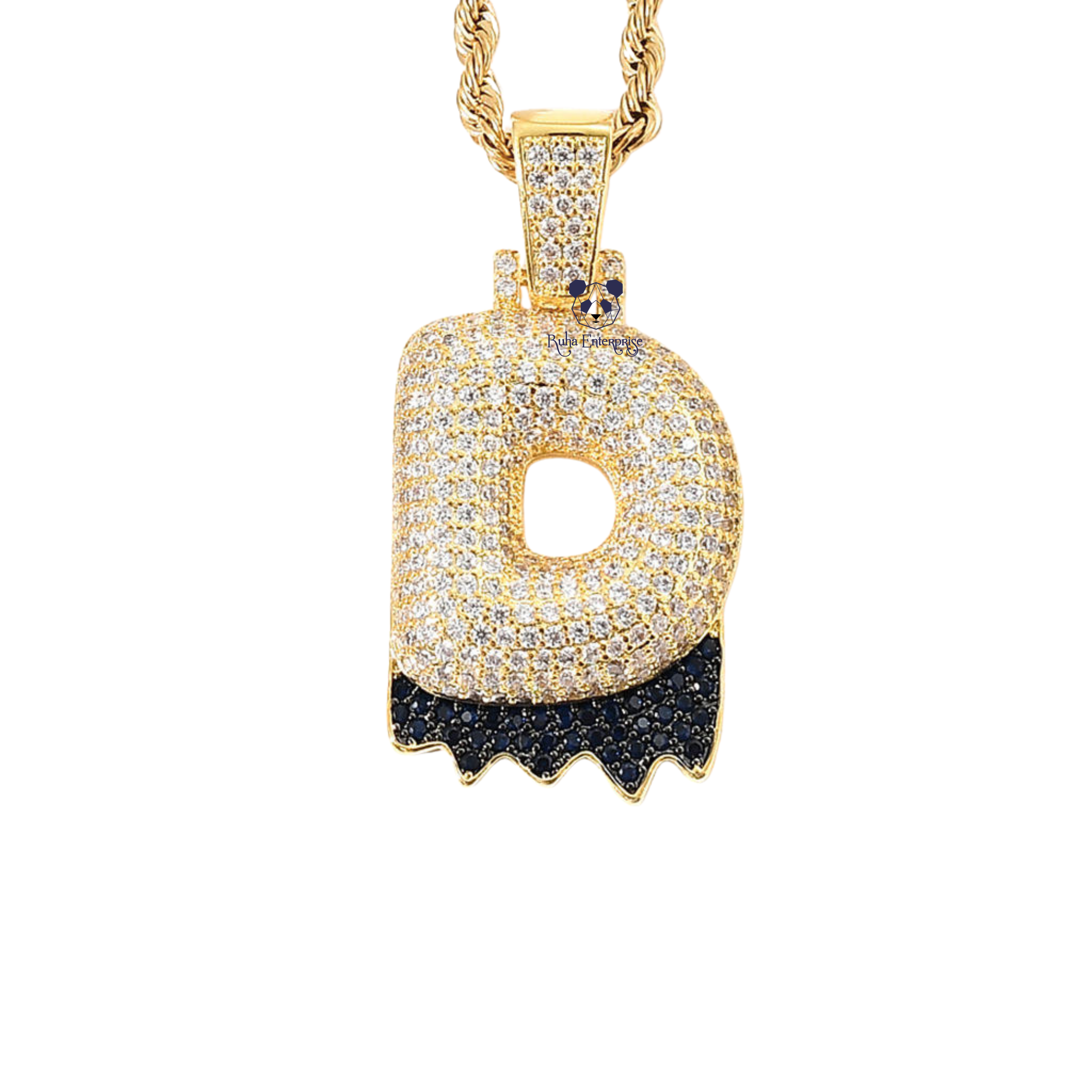 A to Z Moissanite Drip Letter Pendant | Iced Out Hip Hop Jewelry