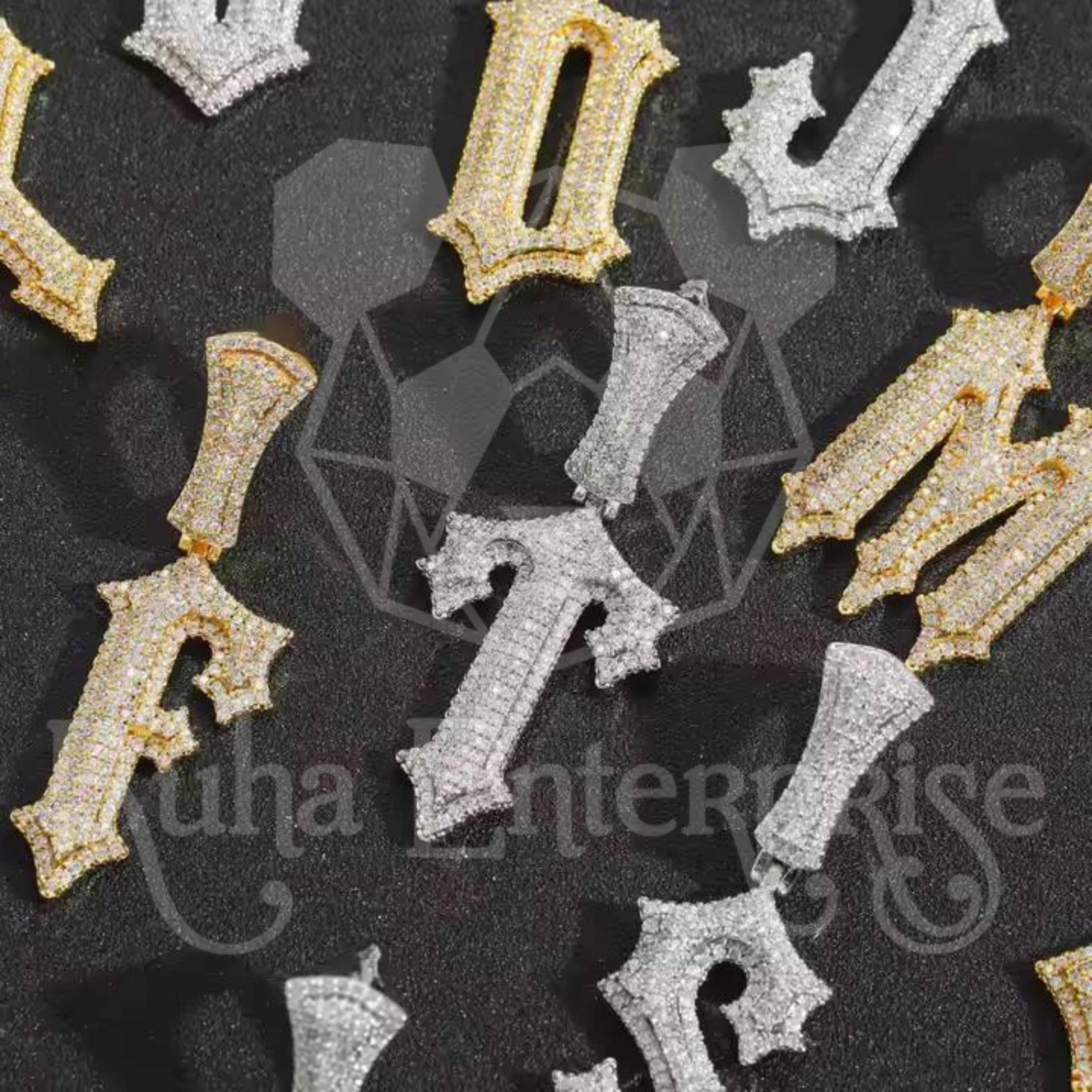 Moissanite Alphabet Letter Pendant | Pavé Initial Necklace | Hip Hop Jewelry