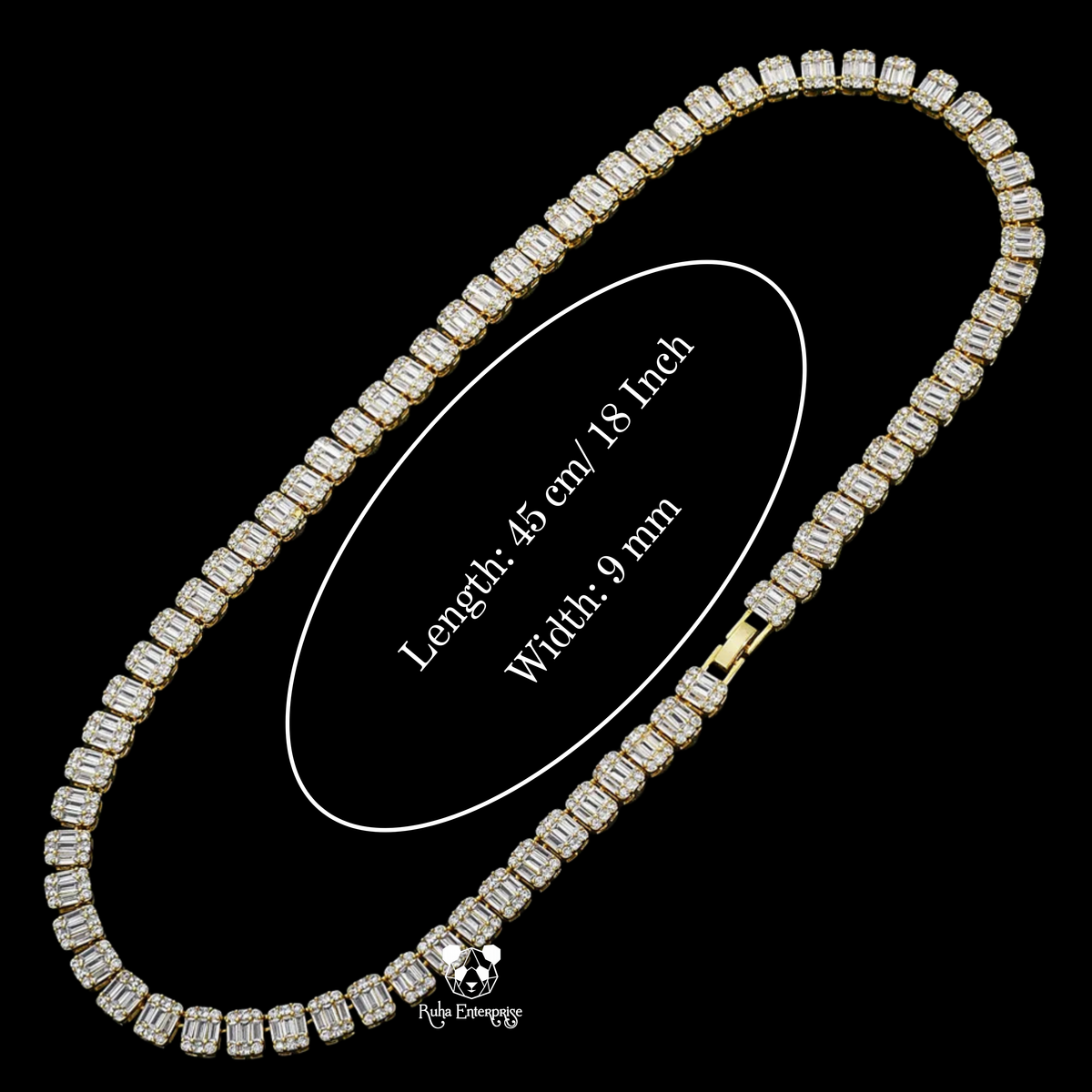 9MM Baguette & Round Moissanite Necklace & Bracelet Set | 925 Sterling Silver