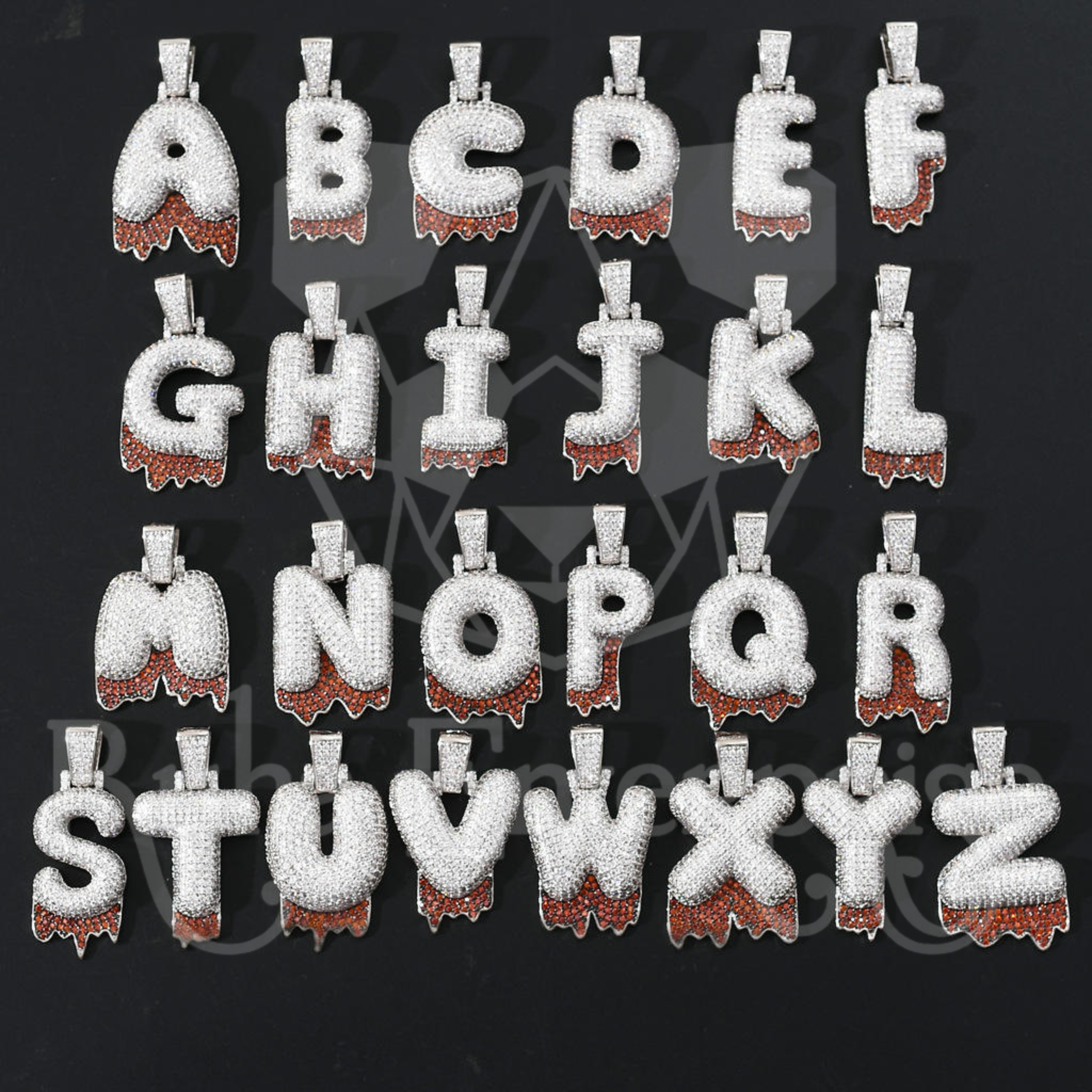 A to Z Moissanite Drip Letter Pendant | Iced Out Hip Hop Jewelry