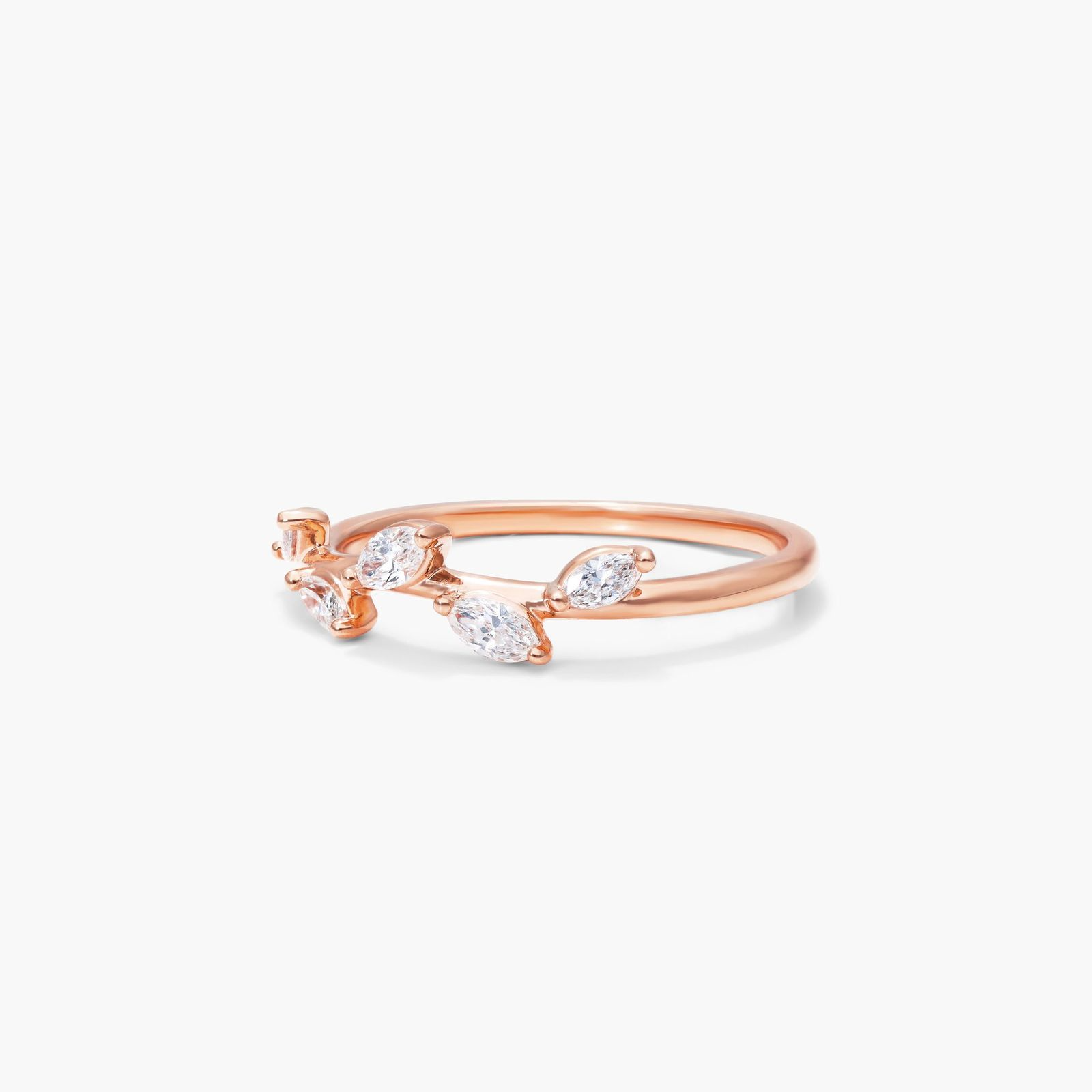Marquise Leaf Ring Lab Grown Diamond 925 Sterling Silver