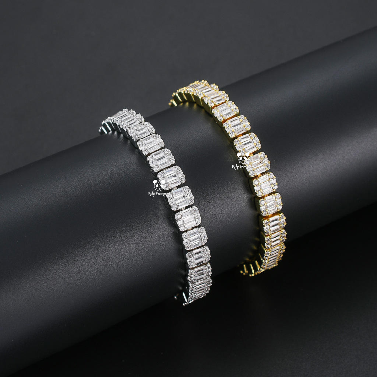 9MM Baguette & Round Moissanite Necklace & Bracelet Set | 925 Sterling Silver