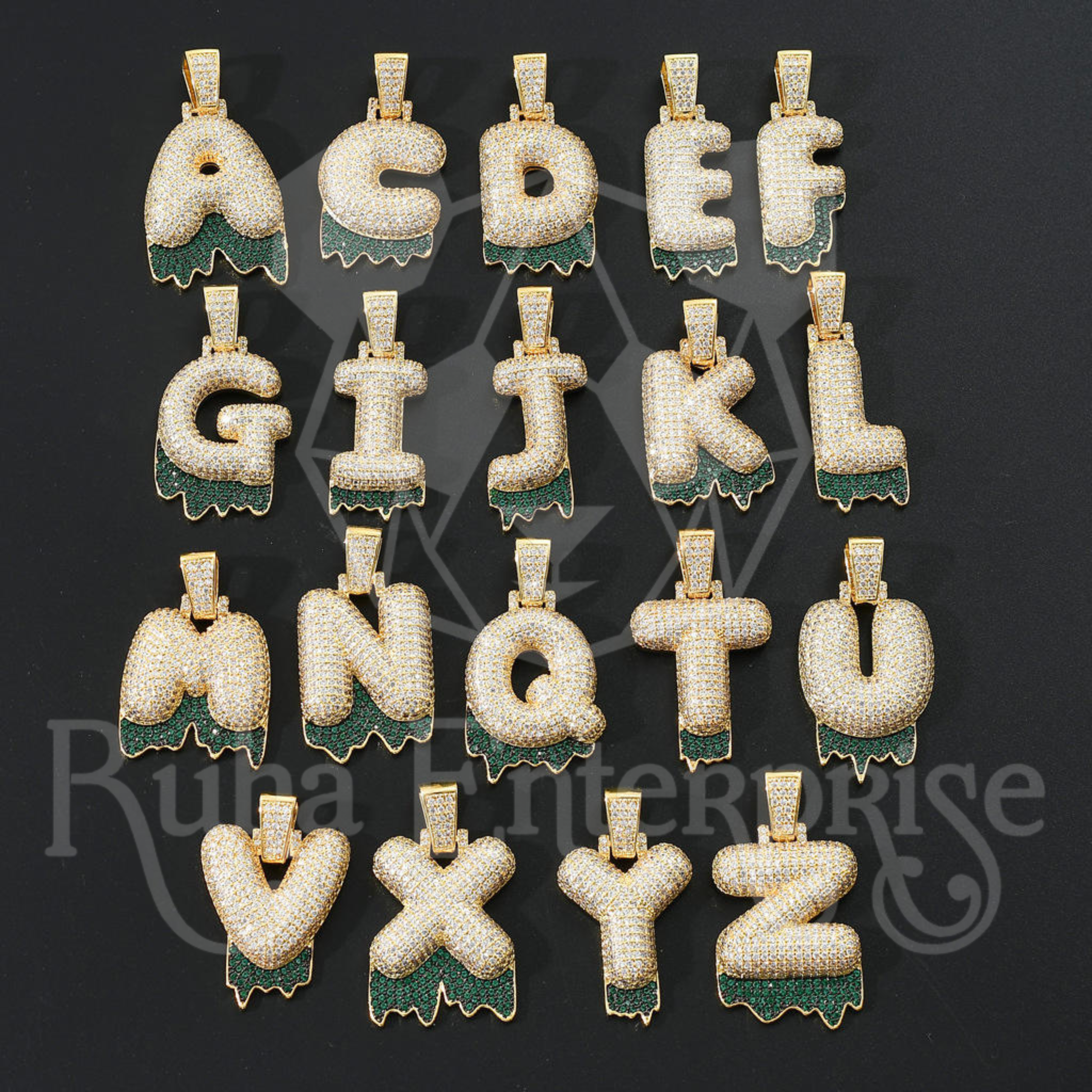 A to Z Moissanite Drip Letter Pendant | Iced Out Hip Hop Jewelry