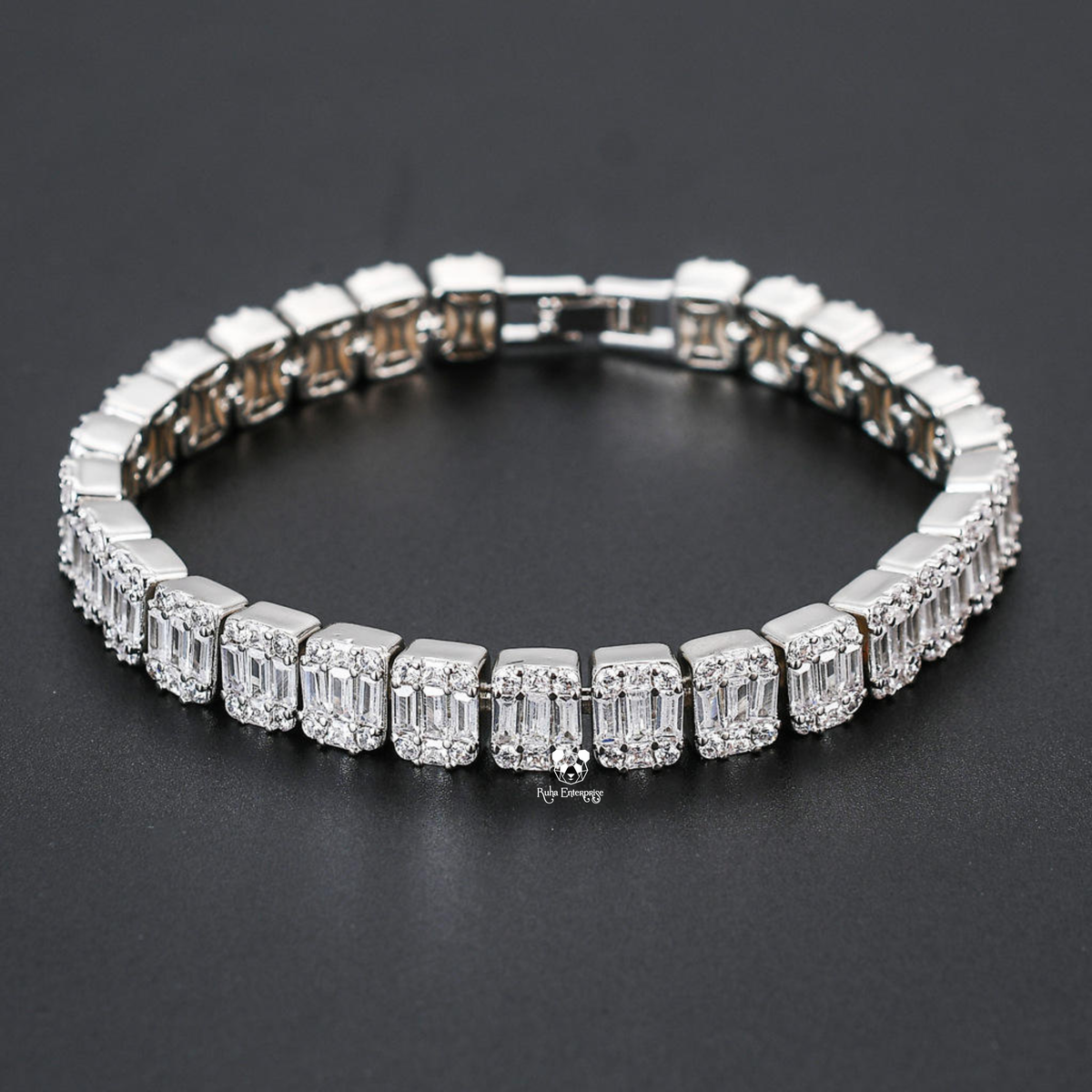9MM Baguette & Round Moissanite Necklace & Bracelet Set | 925 Sterling Silver