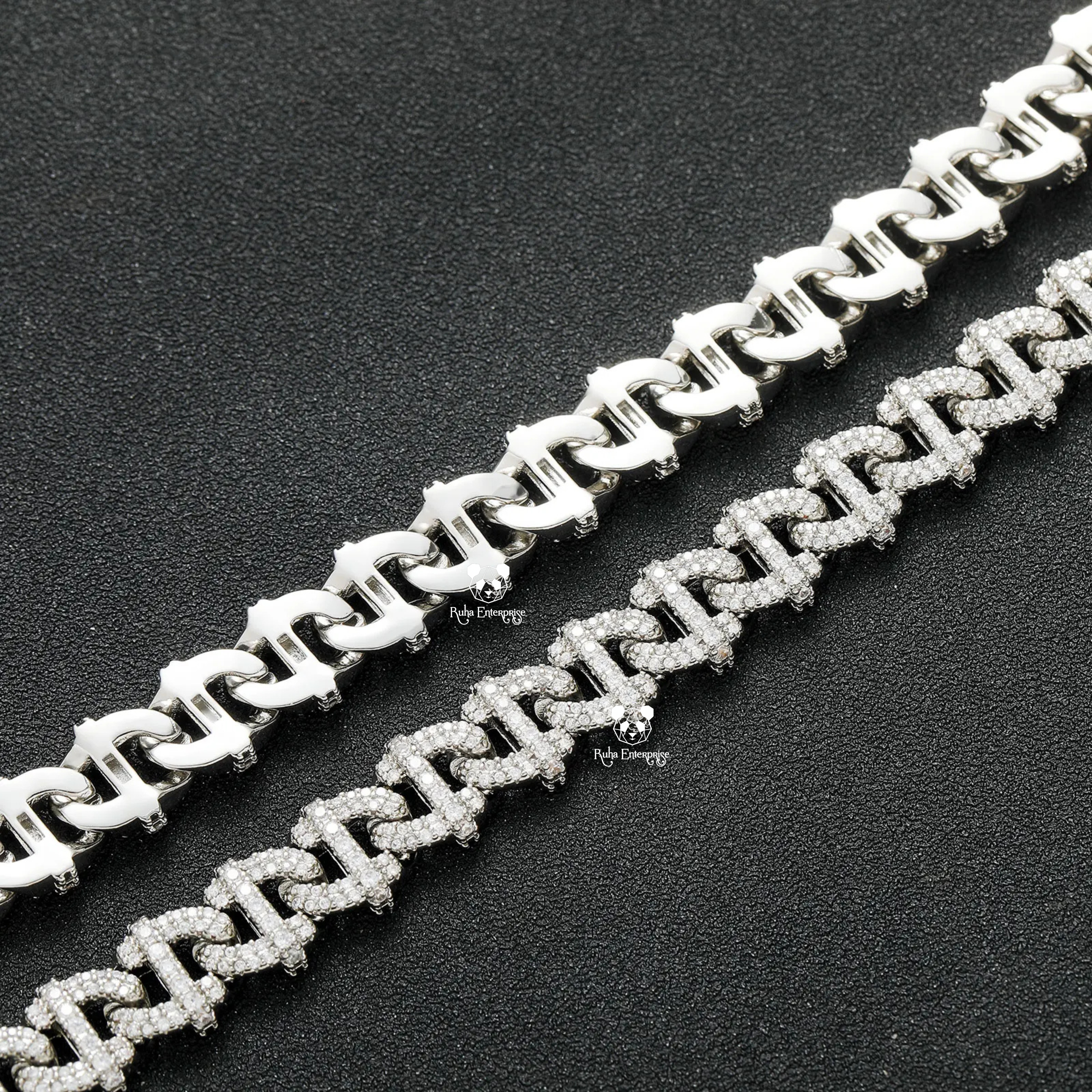 10MM Moissanite Infinity Link Hip Hop Chain | 925 Sterling Silver