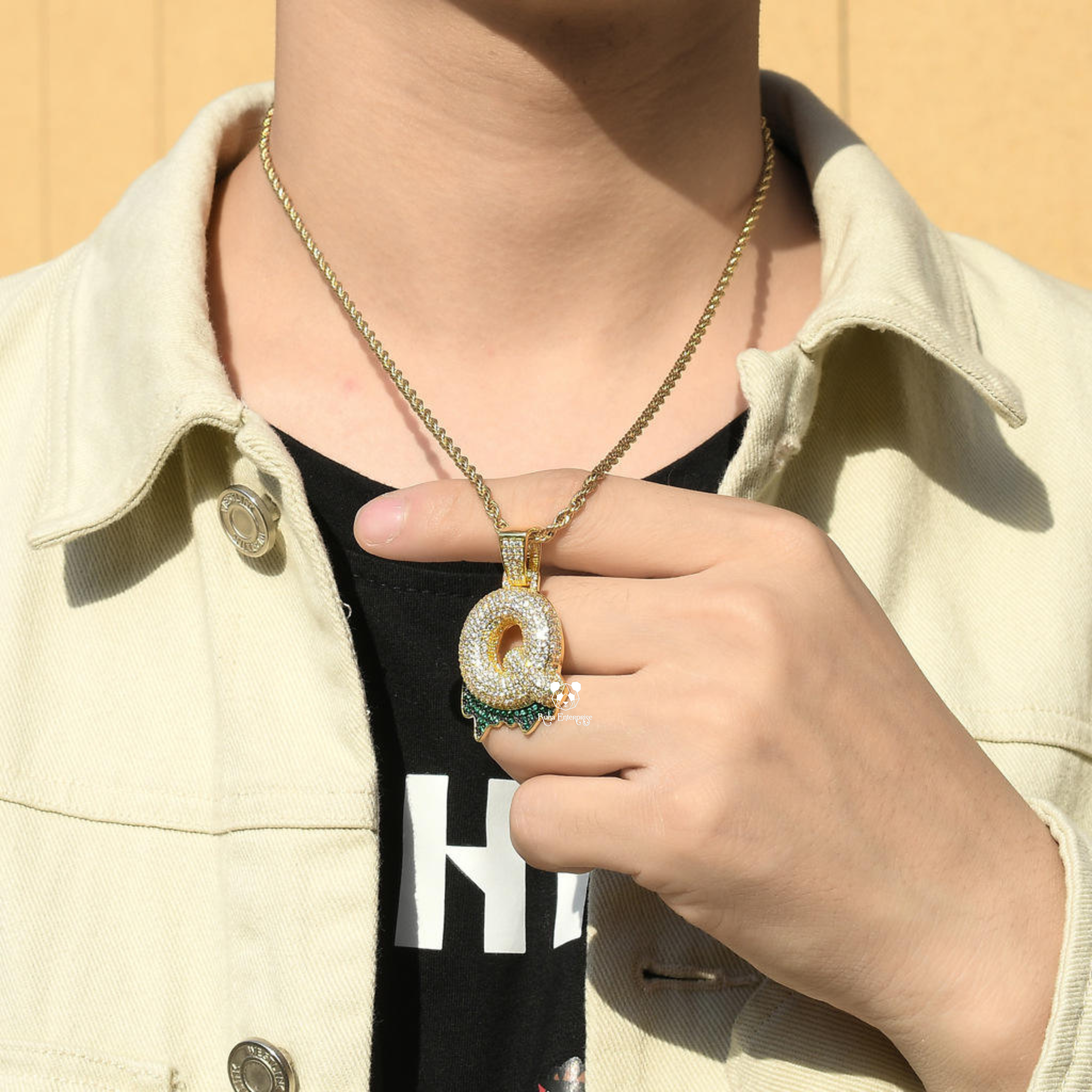 A to Z Moissanite Drip Letter Pendant | Iced Out Hip Hop Jewelry