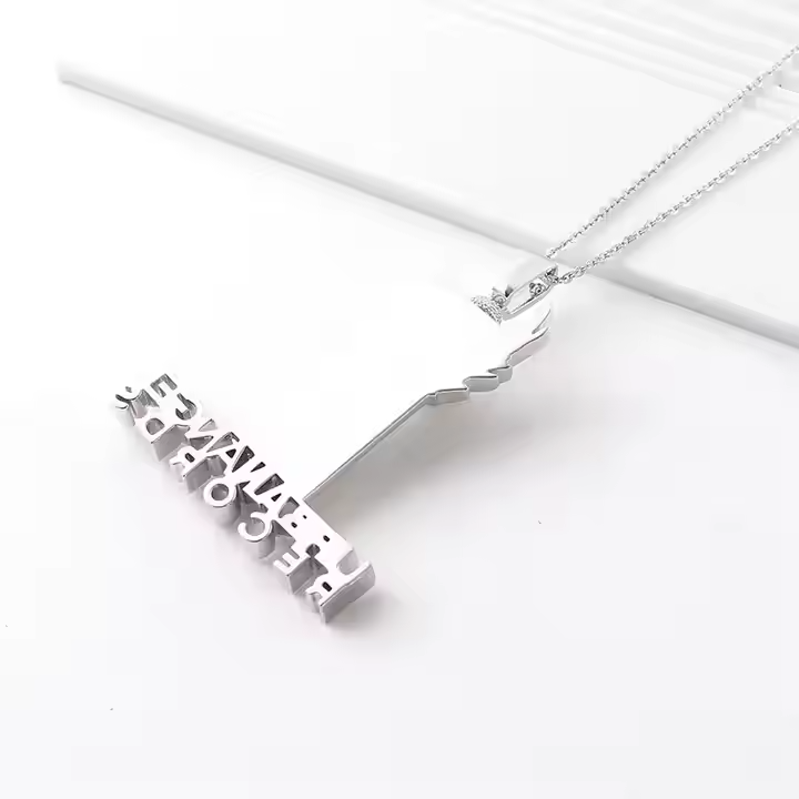 Designer Custom Logo Pendant 925 Sterling Silver Moissanite