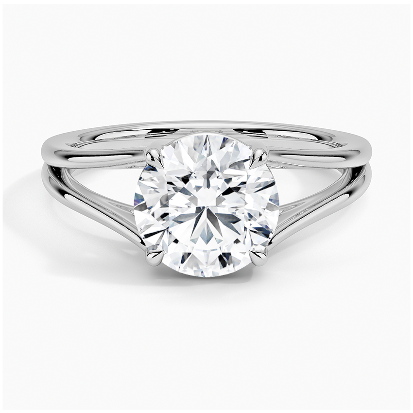 Luxury 1.5ct Round Cut Solitaire Engagement Ring | 4-Prong Split Shank | Moissanite