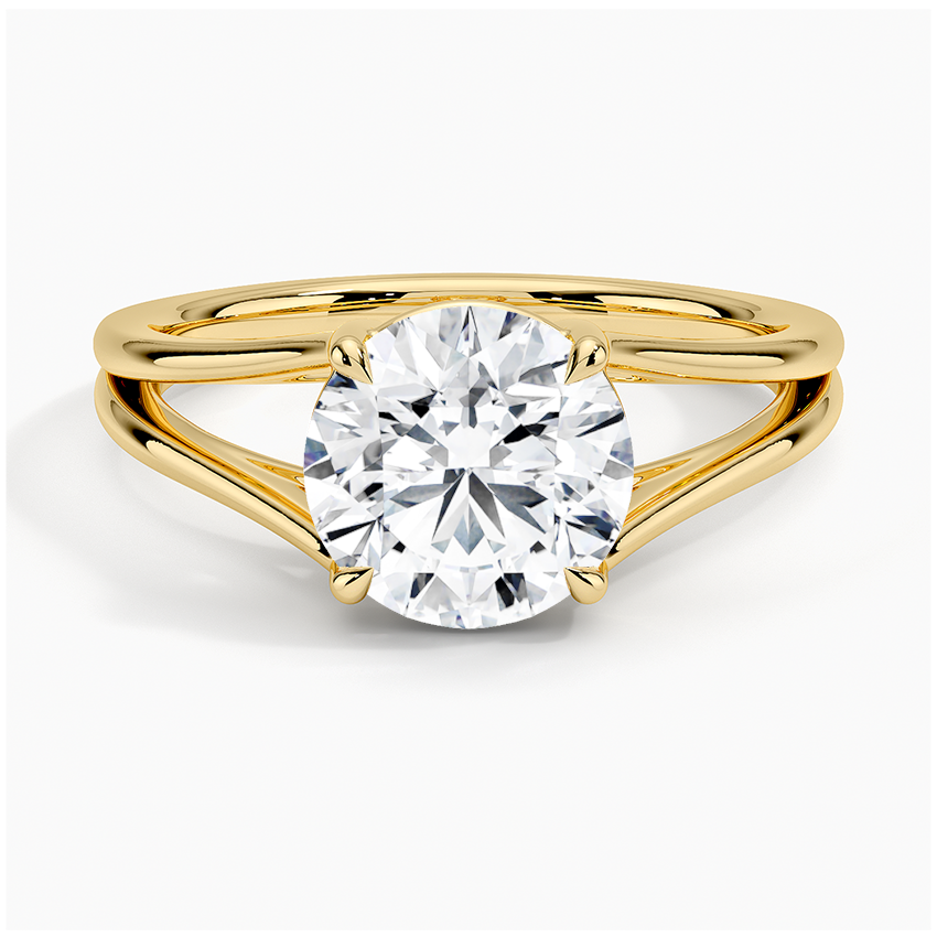 Luxury 1.5ct Round Cut Solitaire Engagement Ring | 4-Prong Split Shank | Moissanite