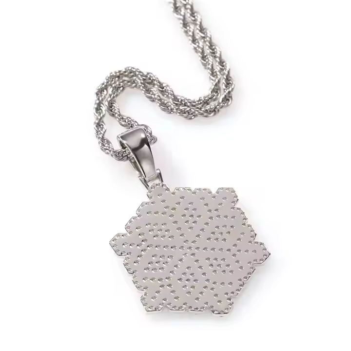 Luxury Iced Snowflake Pendant 925 Sterling Silver Moissanite