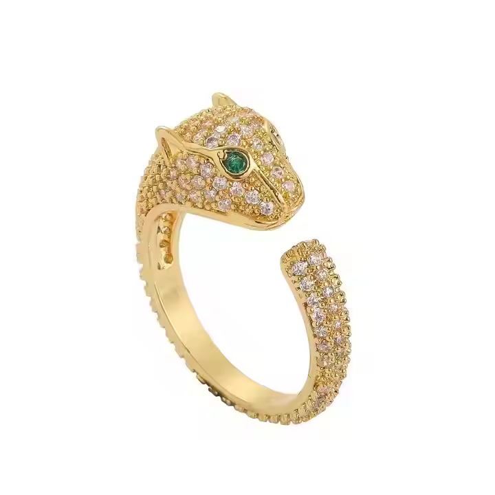 Adjustable Moissanite Panther Ring | 925 Sterling Silver | Hip Hop Jewelry