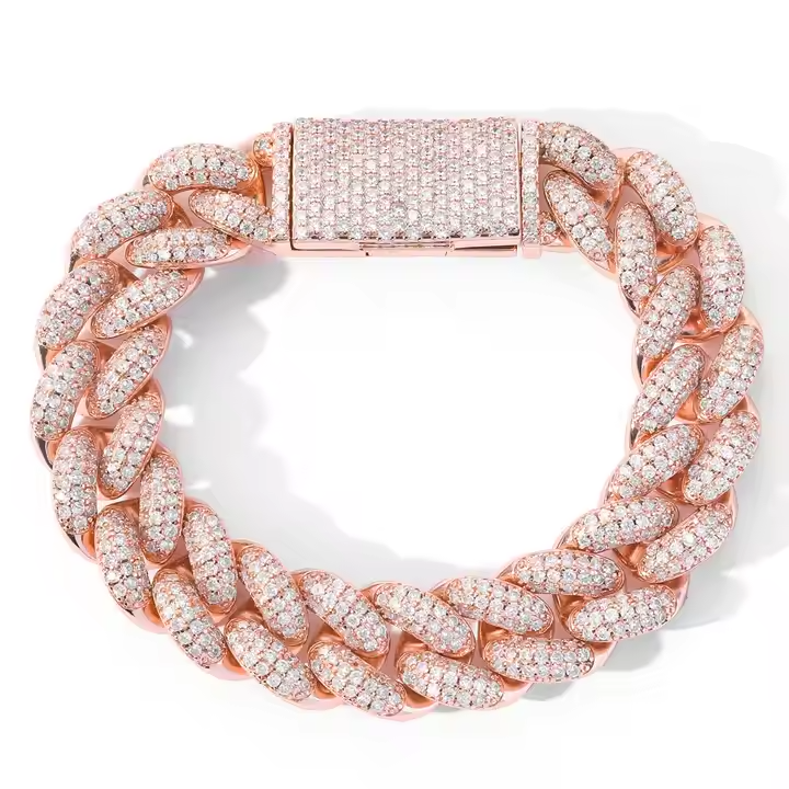 Luxury 20MM Cuban Link Chain & Bracelet | VVS Moissanite in 925 Sterling Silver Hip Hop Jewelry