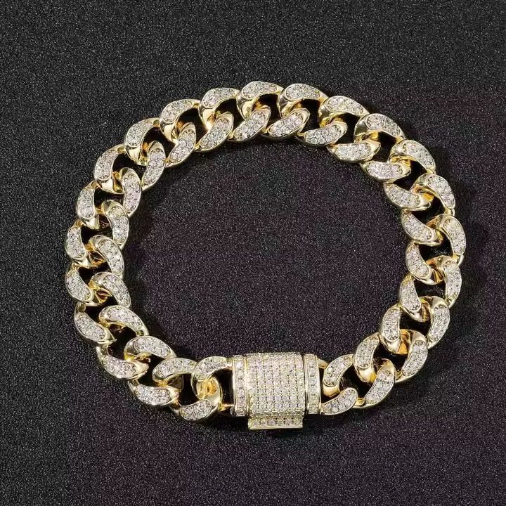 12MM Moissanite Cuban Link Chain & Bracelet Set | 925 Sterling Silver Hip Hop Jewelry