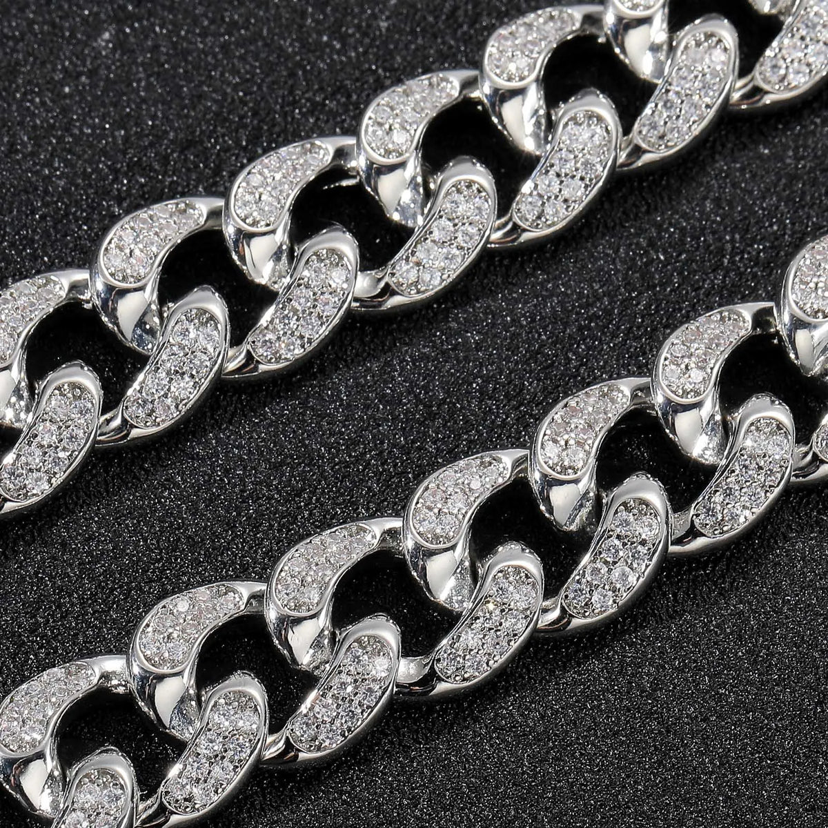 12MM Moissanite Cuban Link Chain & Bracelet Set | 925 Sterling Silver Hip Hop Jewelry