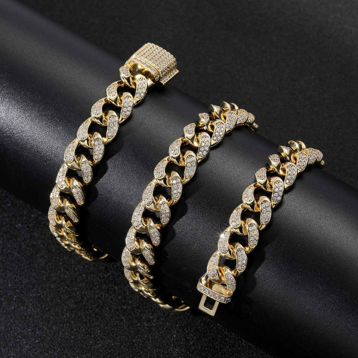 12MM Moissanite Cuban Link Chain & Bracelet Set | 925 Sterling Silver Hip Hop Jewelry