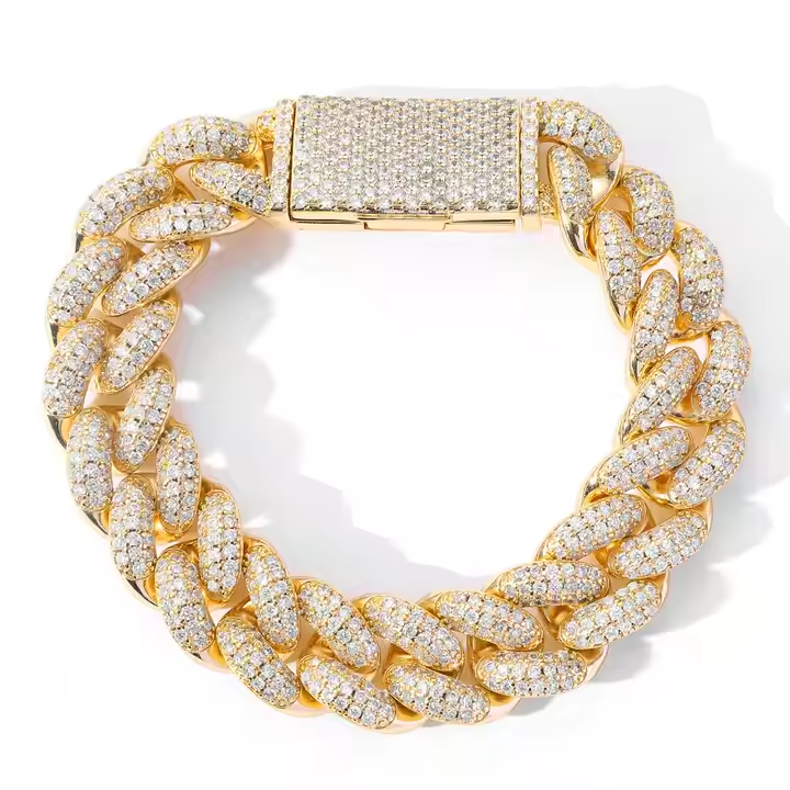Luxury 20MM Cuban Link Chain & Bracelet | VVS Moissanite in 925 Sterling Silver Hip Hop Jewelry