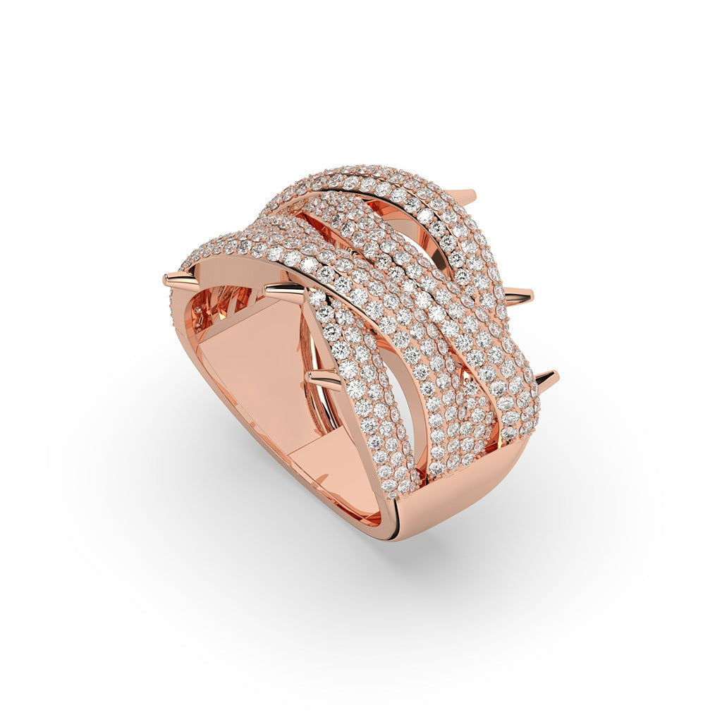 Luxury Thorn Moissanite Ring 925 Sterling Silver Rose Gold