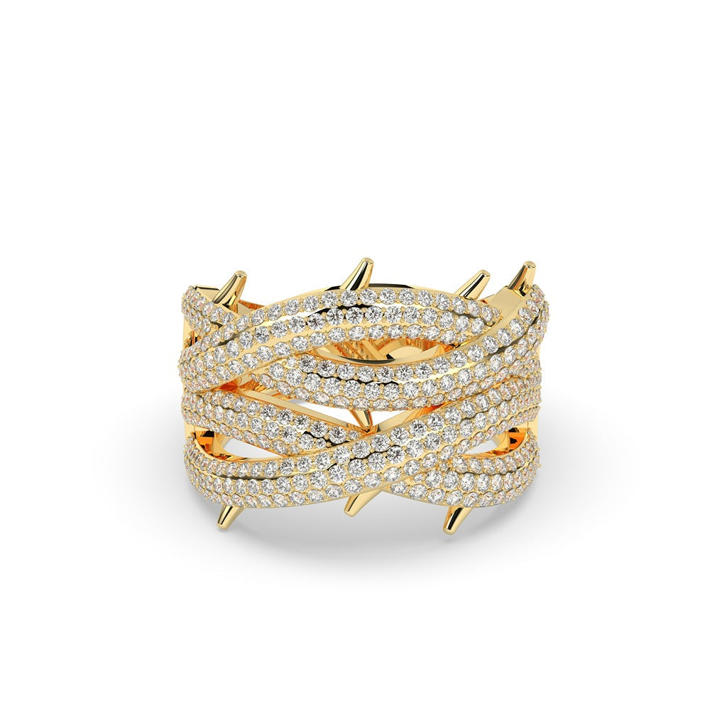 Luxury Thorn Moissanite Ring 925 Sterling Silver Rose Gold