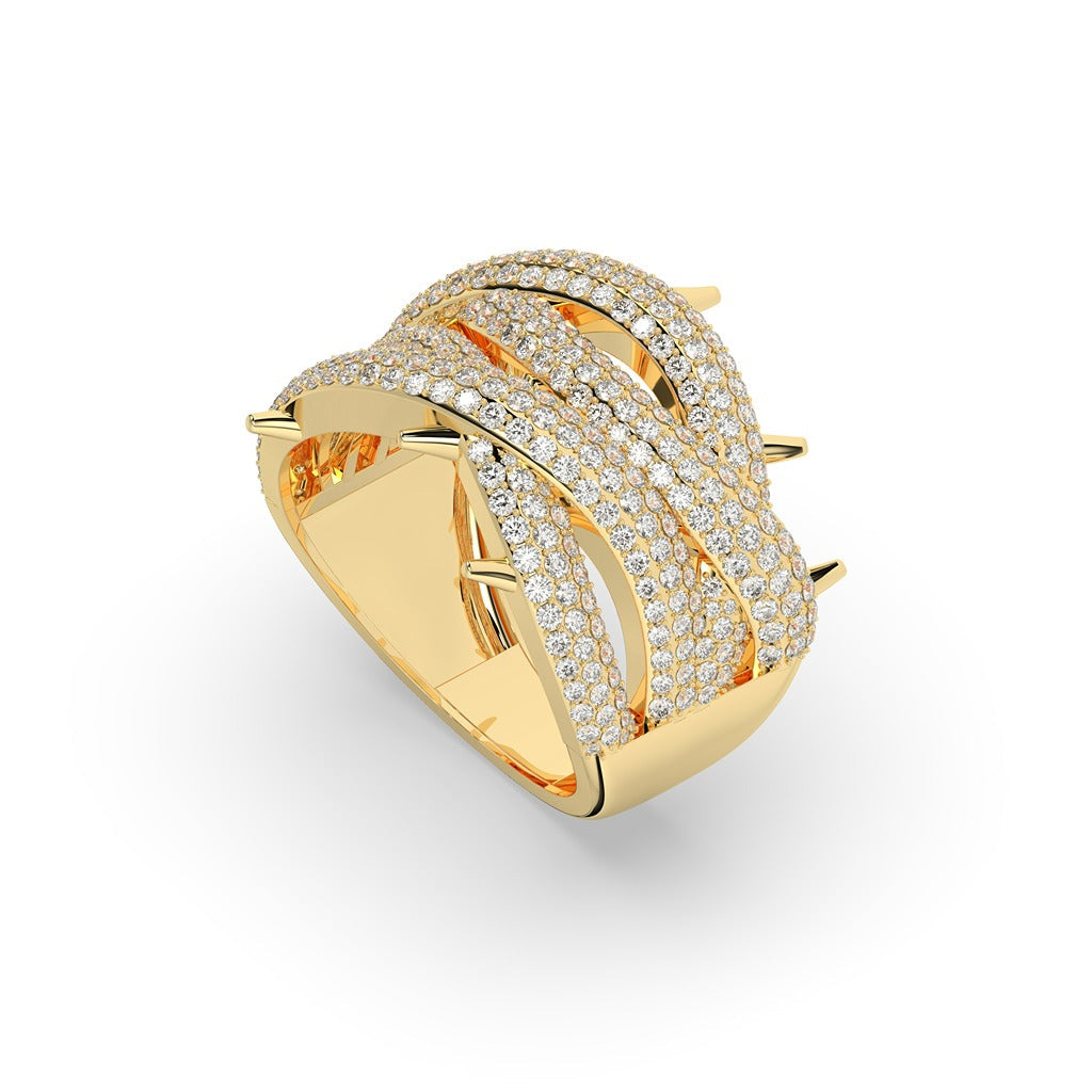 Luxury Thorn Moissanite Ring 925 Sterling Silver Rose Gold